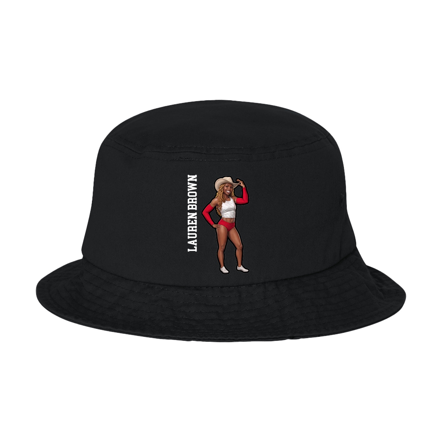 Bucket Cap — Name Vertical in Black