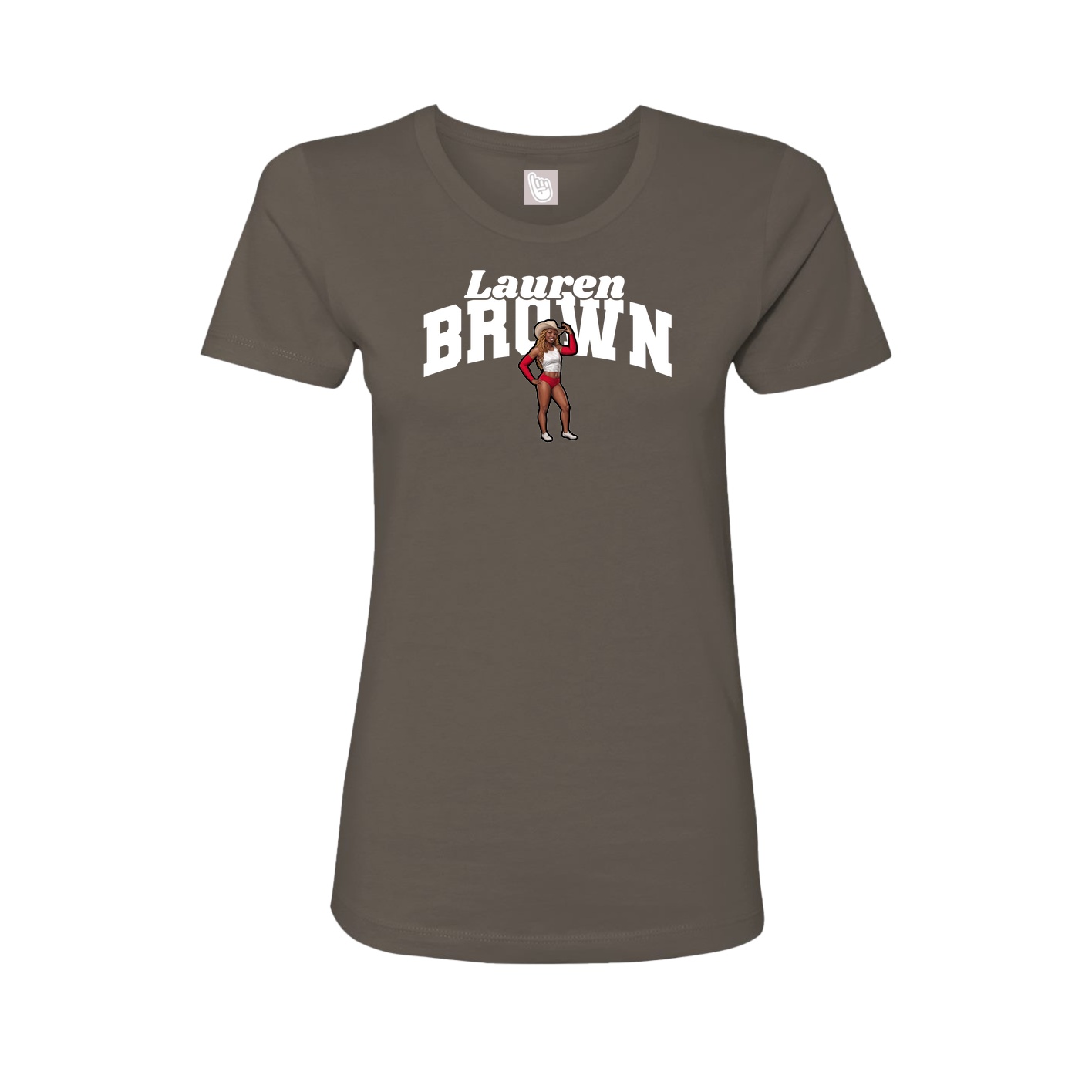 Fitted Women's Tee — Signature Arch in Grey
