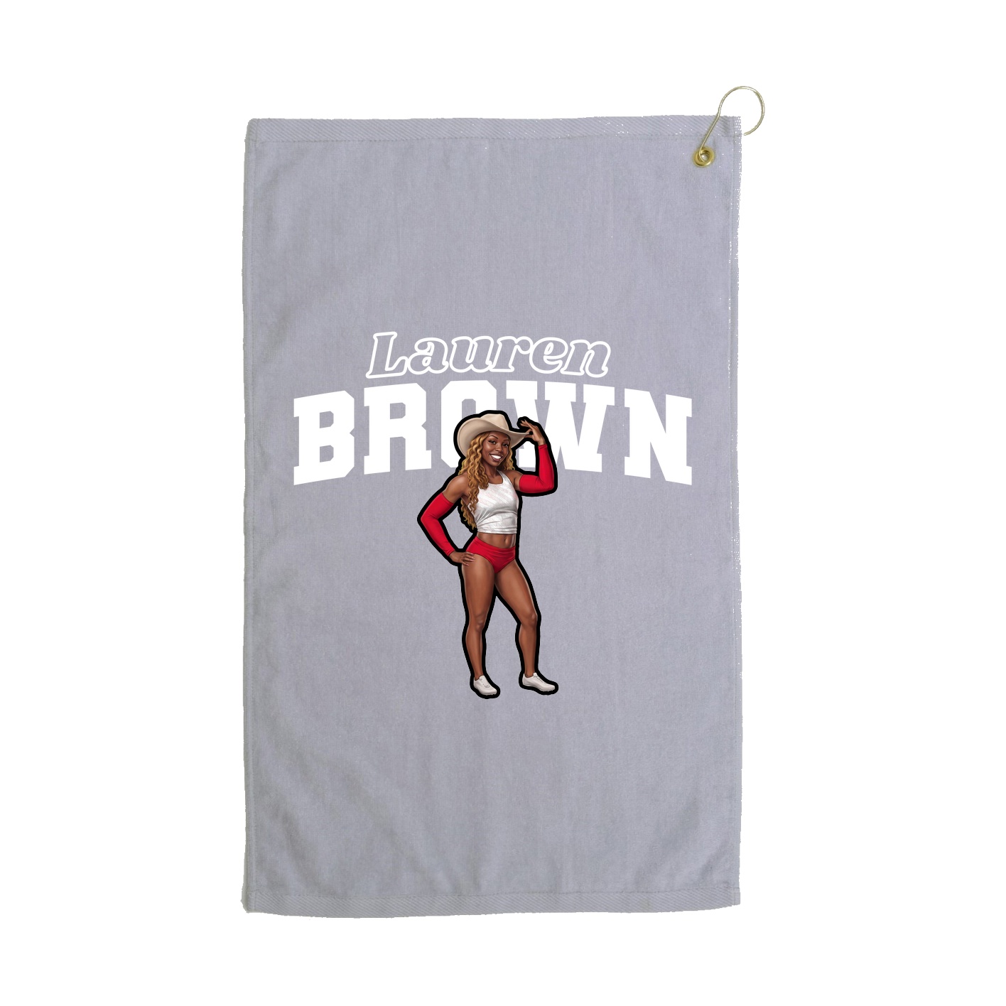 Golf Towel — Name Arch in Grey