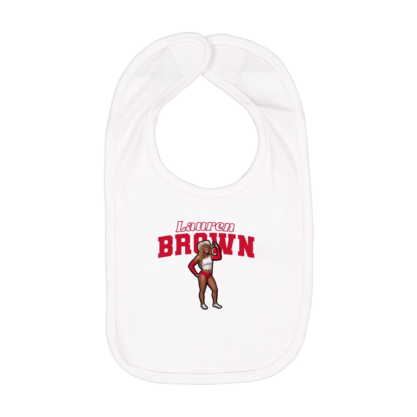 Infant Bib — Name Arch in White