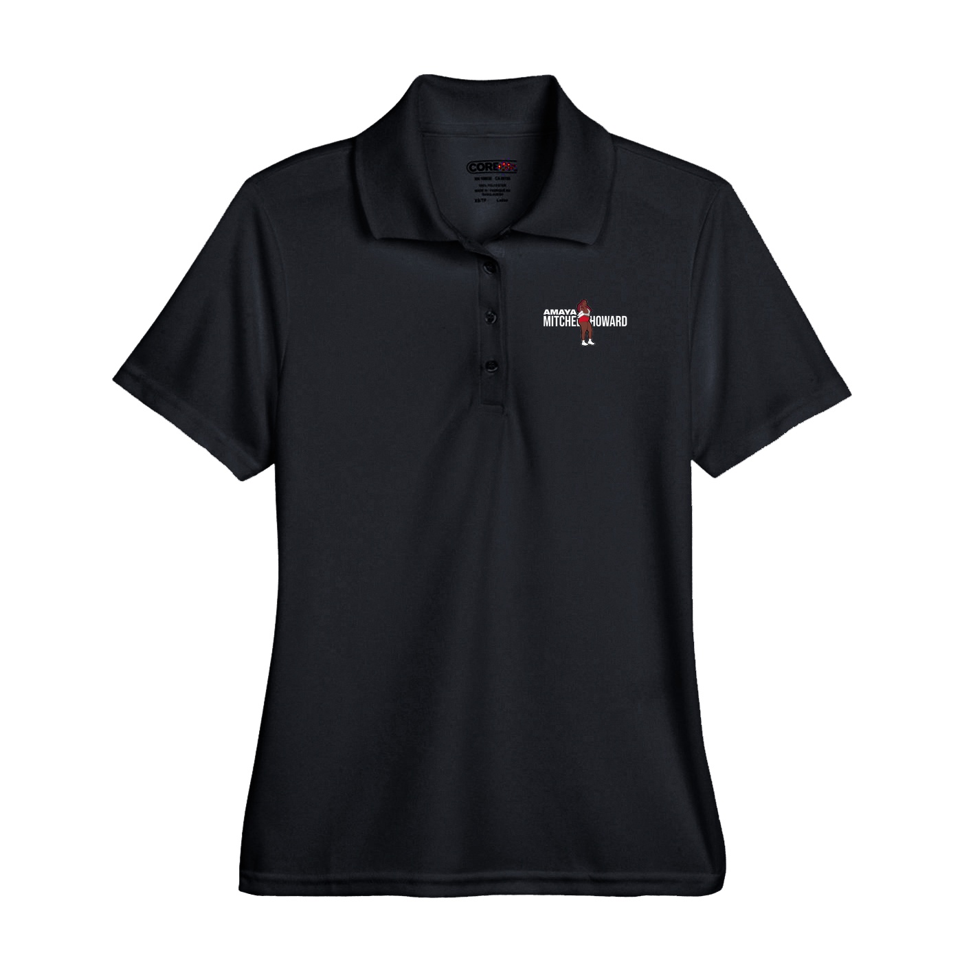Performance Polo — Player Name in Black