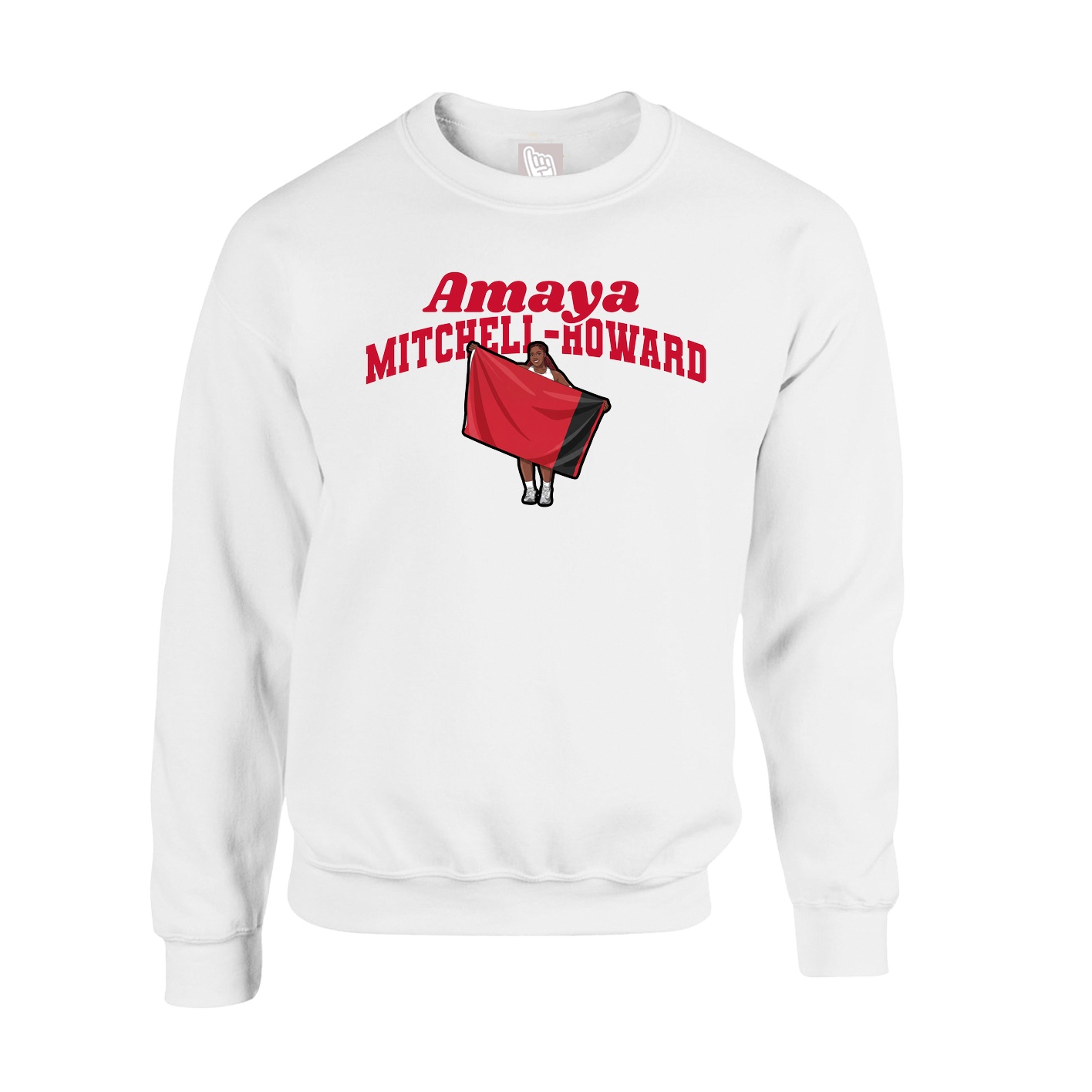 Fleece Crew — Signature Arch in White