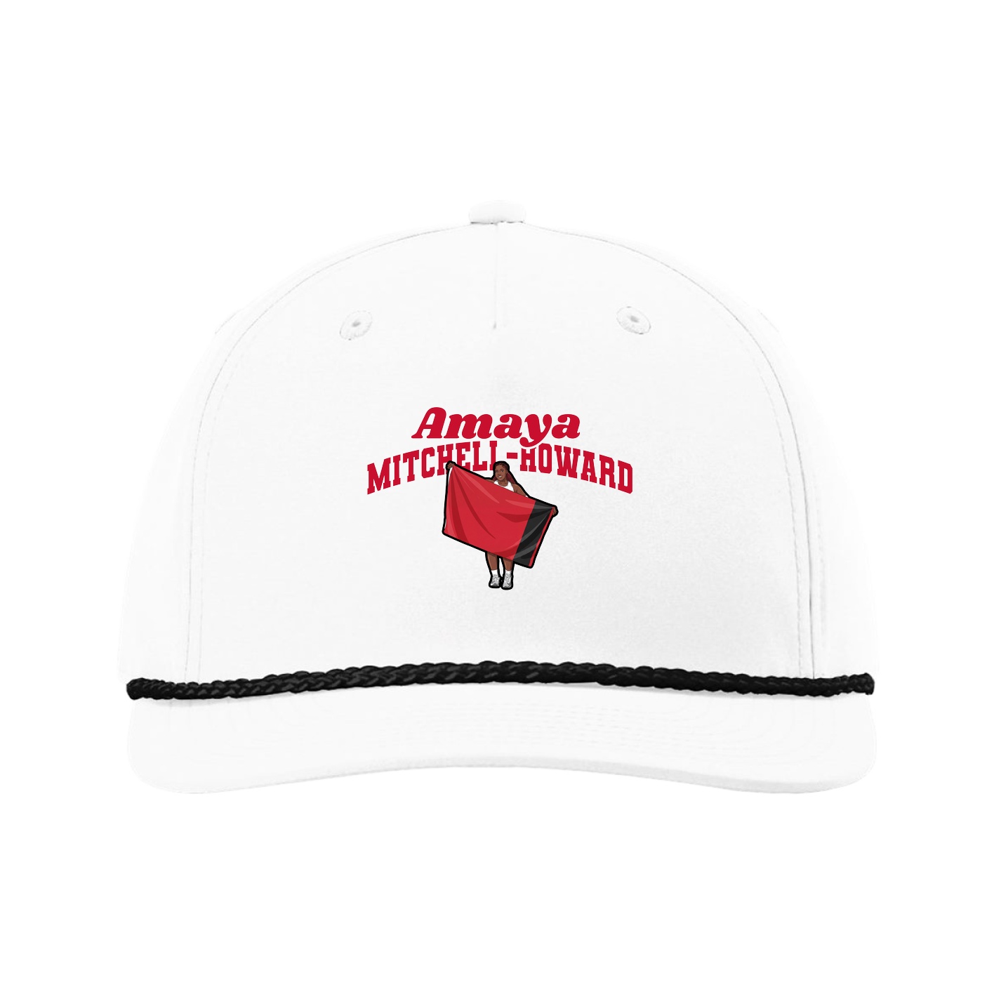 Five-Panel Classic Rope Cap — Signature Arch in White