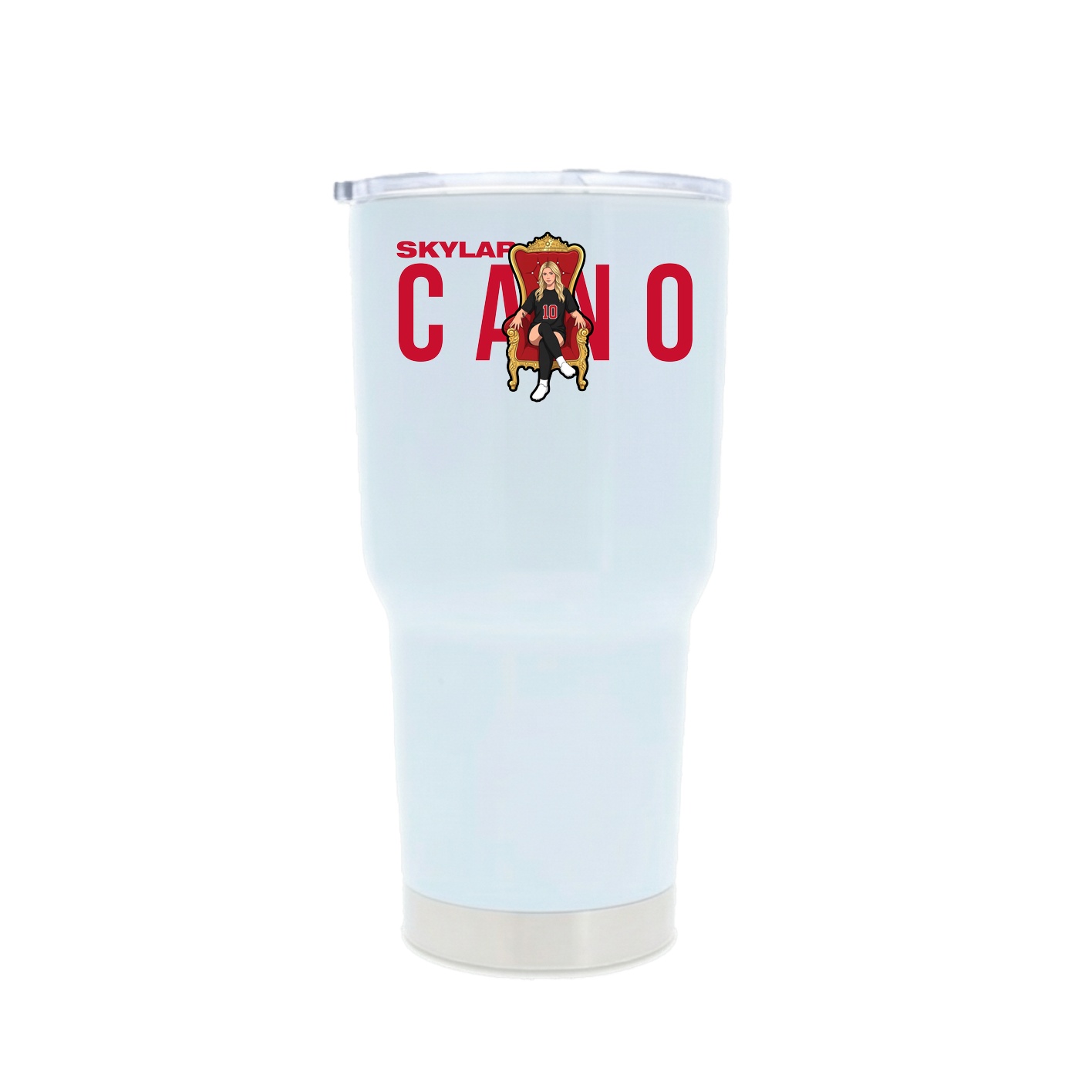 30oz Stainless Steel Tumbler — Player Name in White