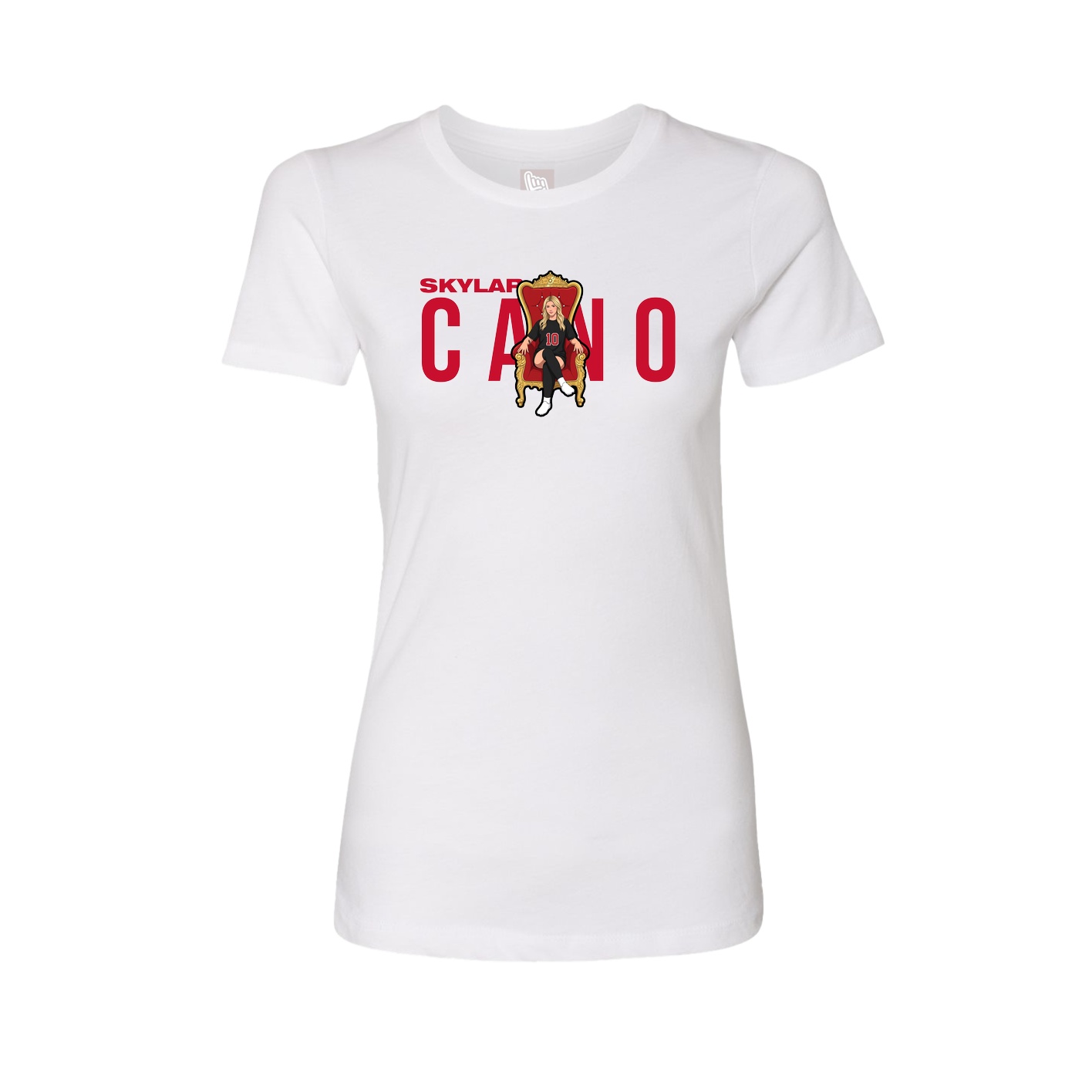 Fitted Women's Tee — Player Name in White