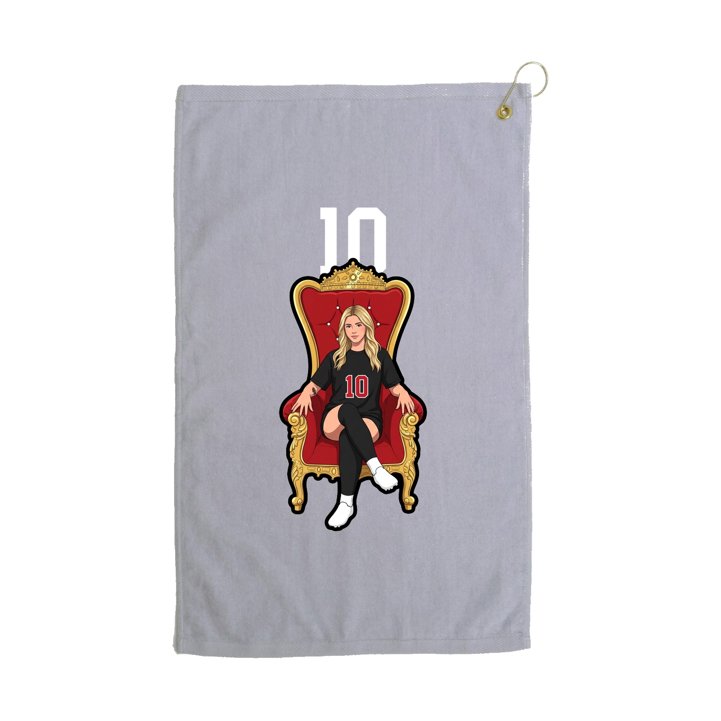 Golf Towel — Number Top in Grey