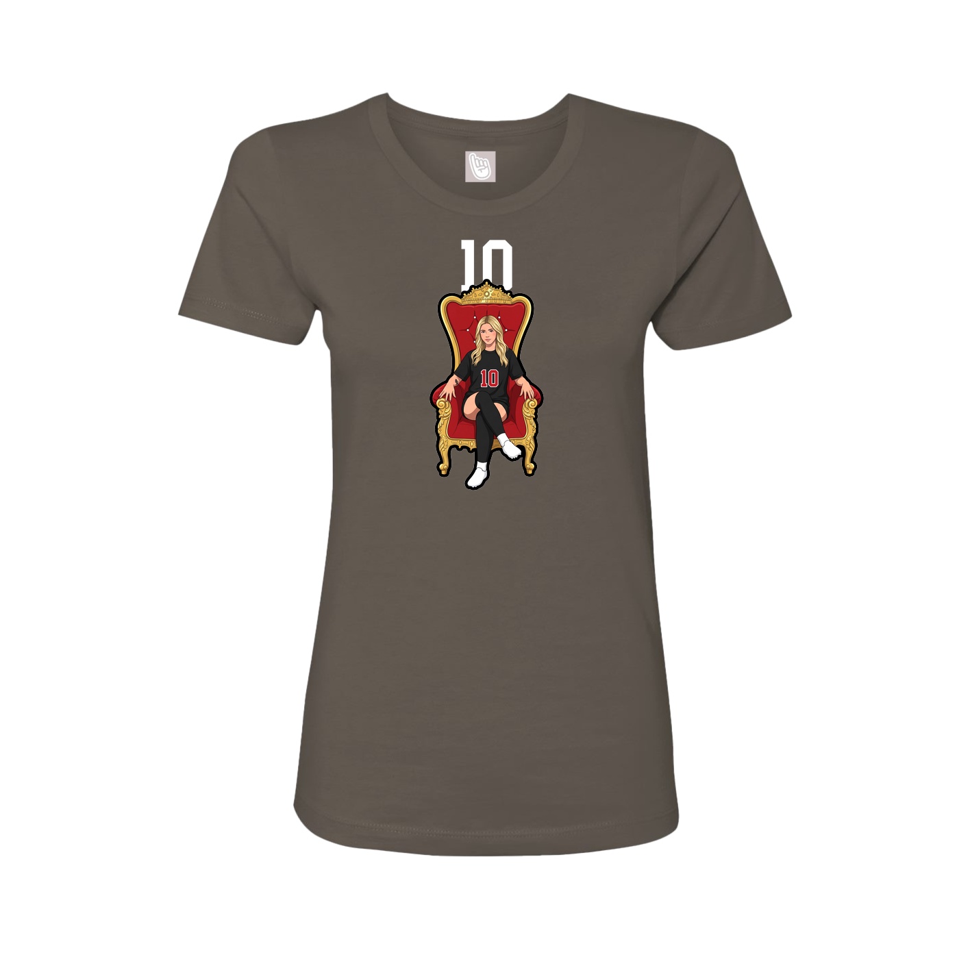Fitted Women's Tee — Number Top in Grey