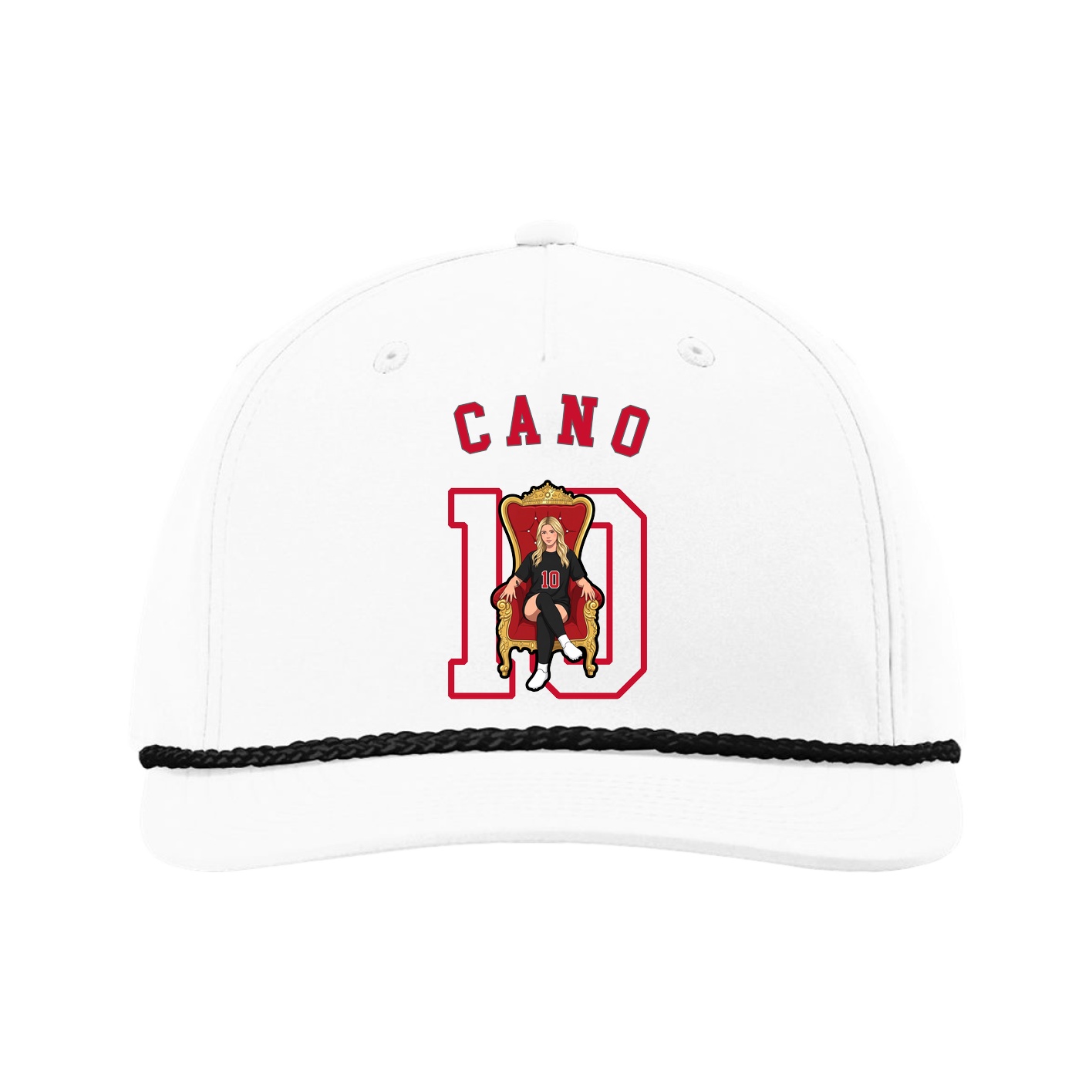 Five-Panel Classic Rope Cap — Shirsey Arch in White