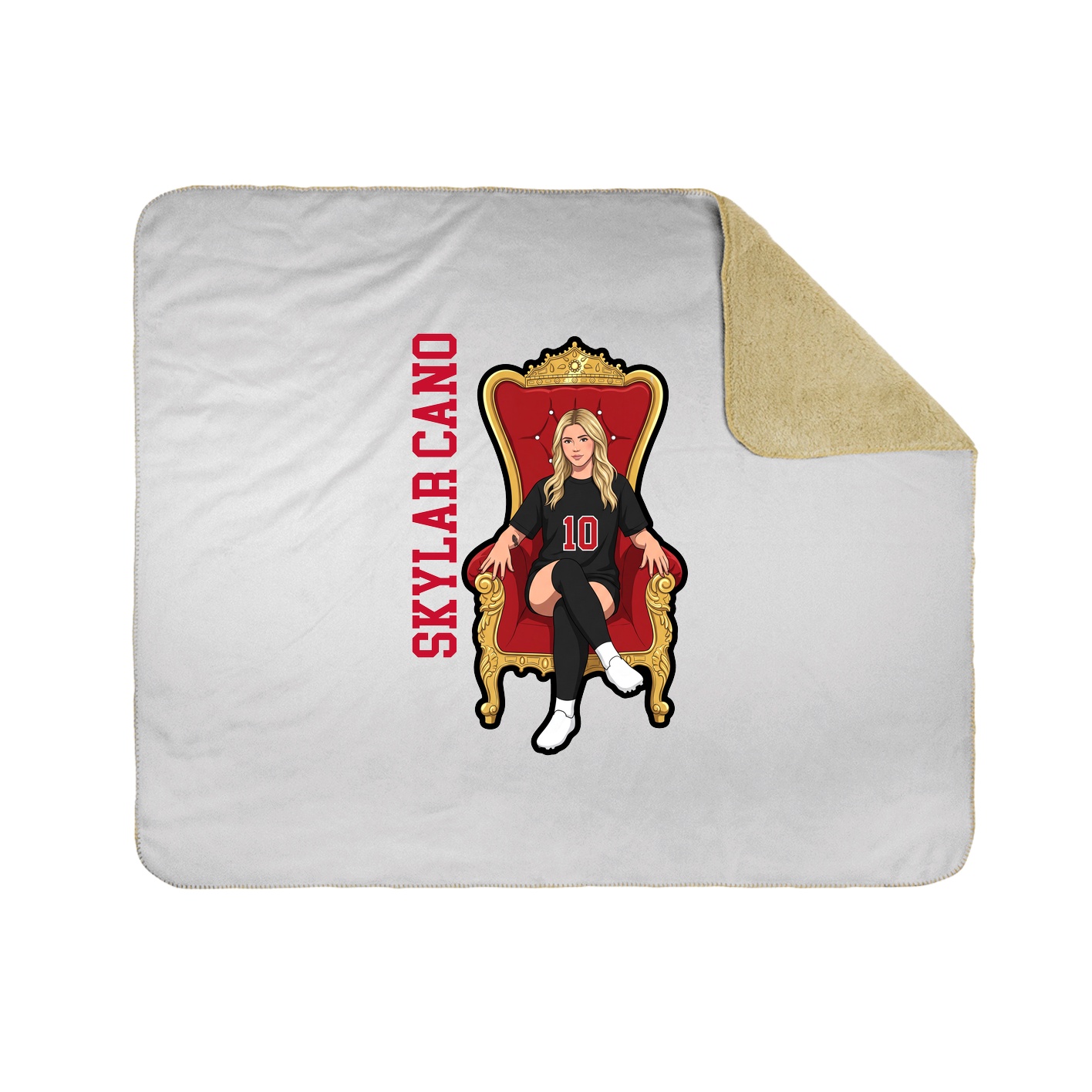 Throw Blanket — Name Vertical in White