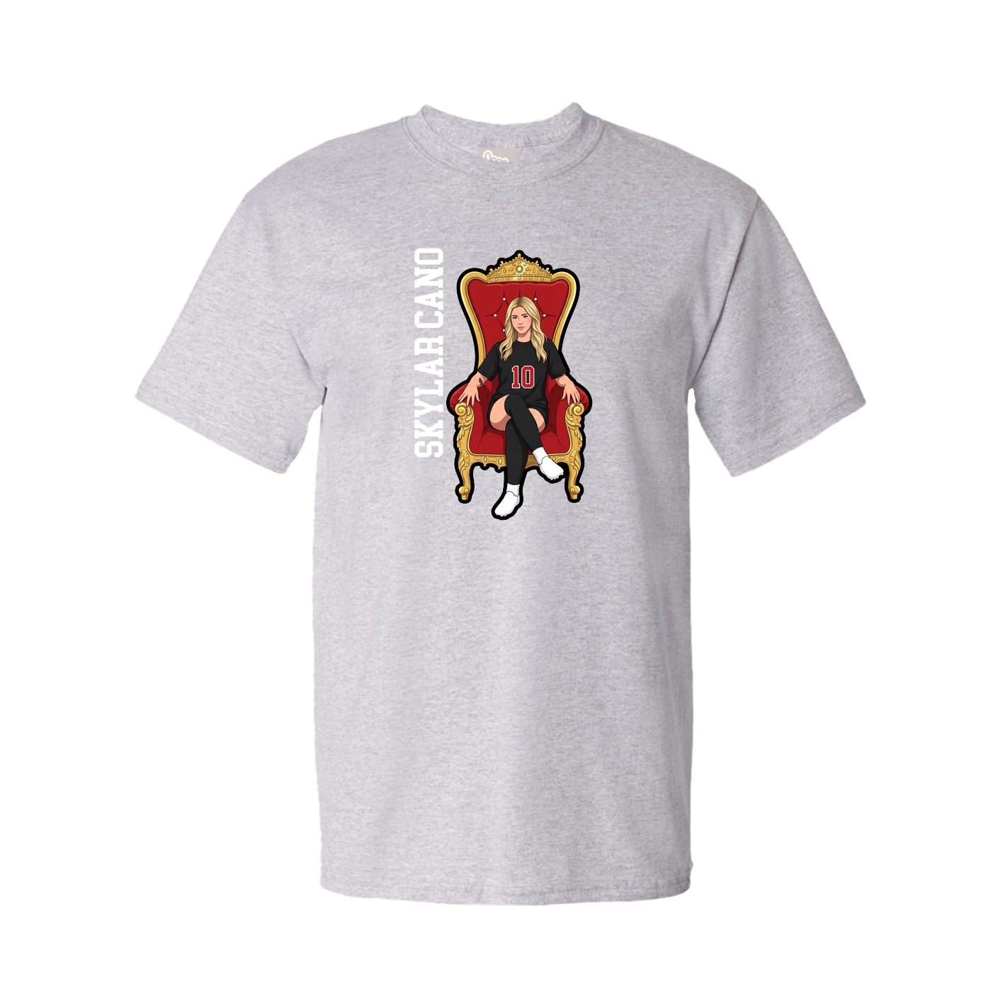 Youth Tee — Name Vertical in Grey