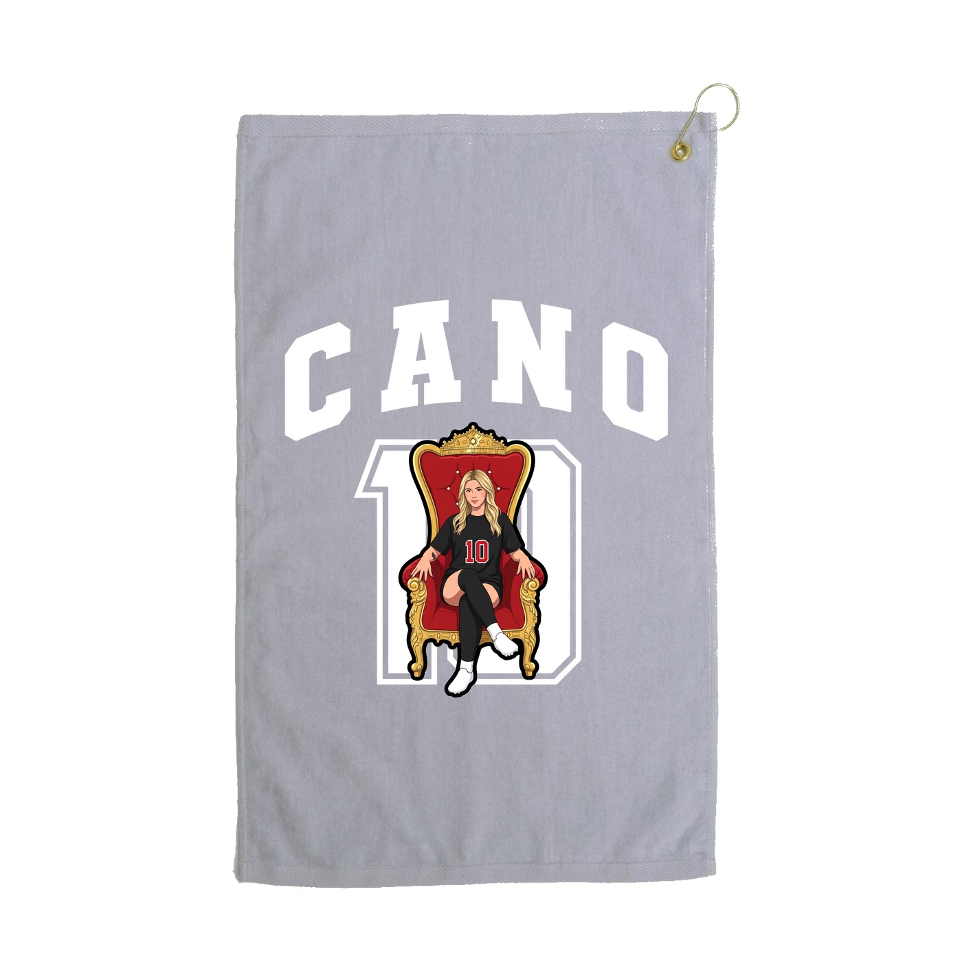 Golf Towel — Number in Grey