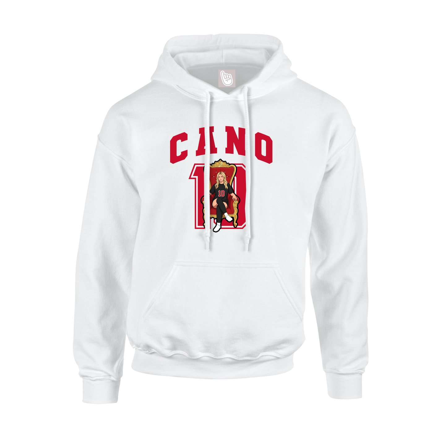 Youth Hoodie — Number in White