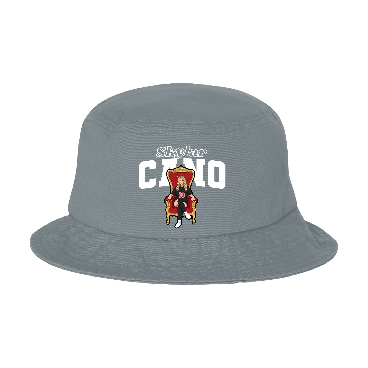 Bucket Cap — Name Arch in Grey