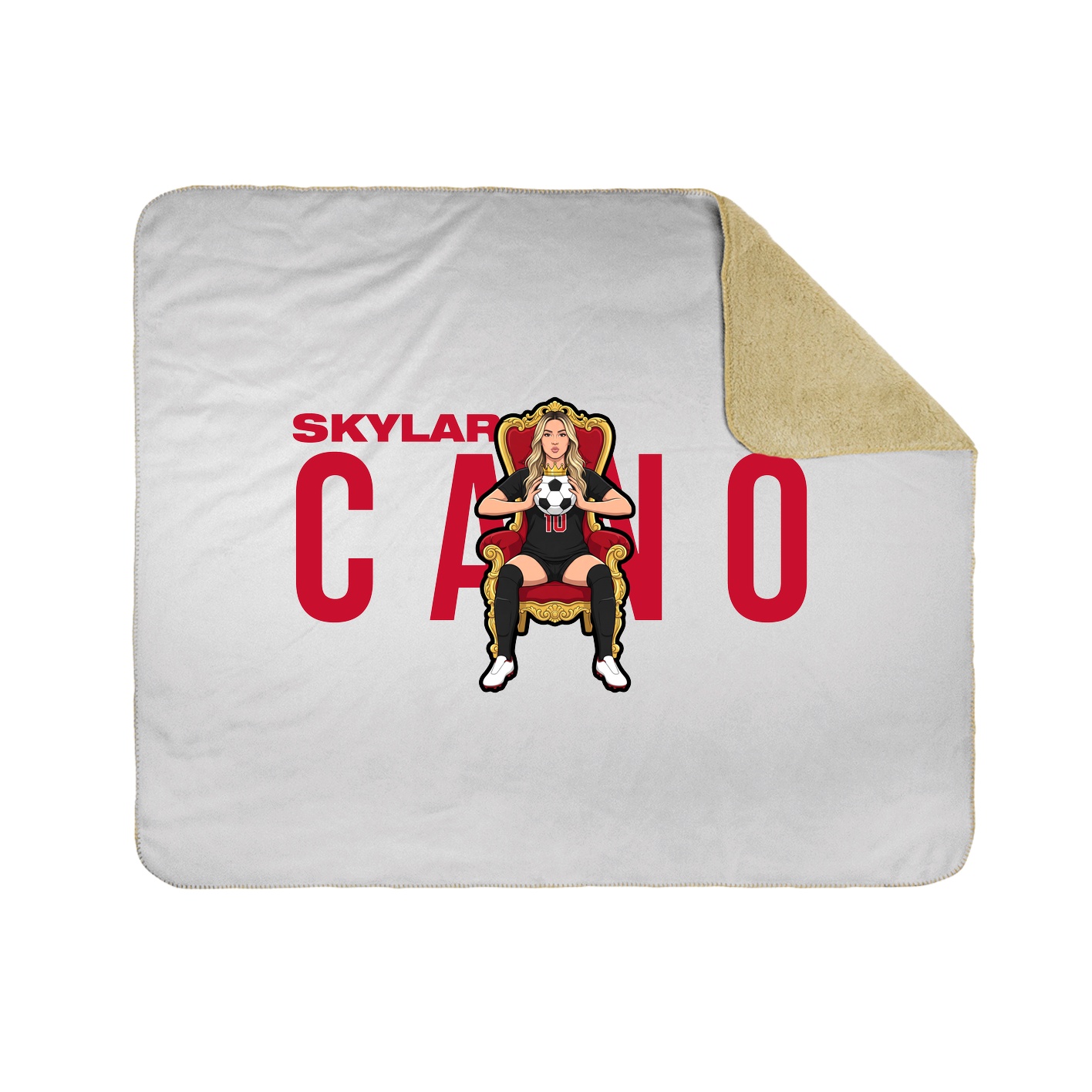 Throw Blanket — Player Name in White