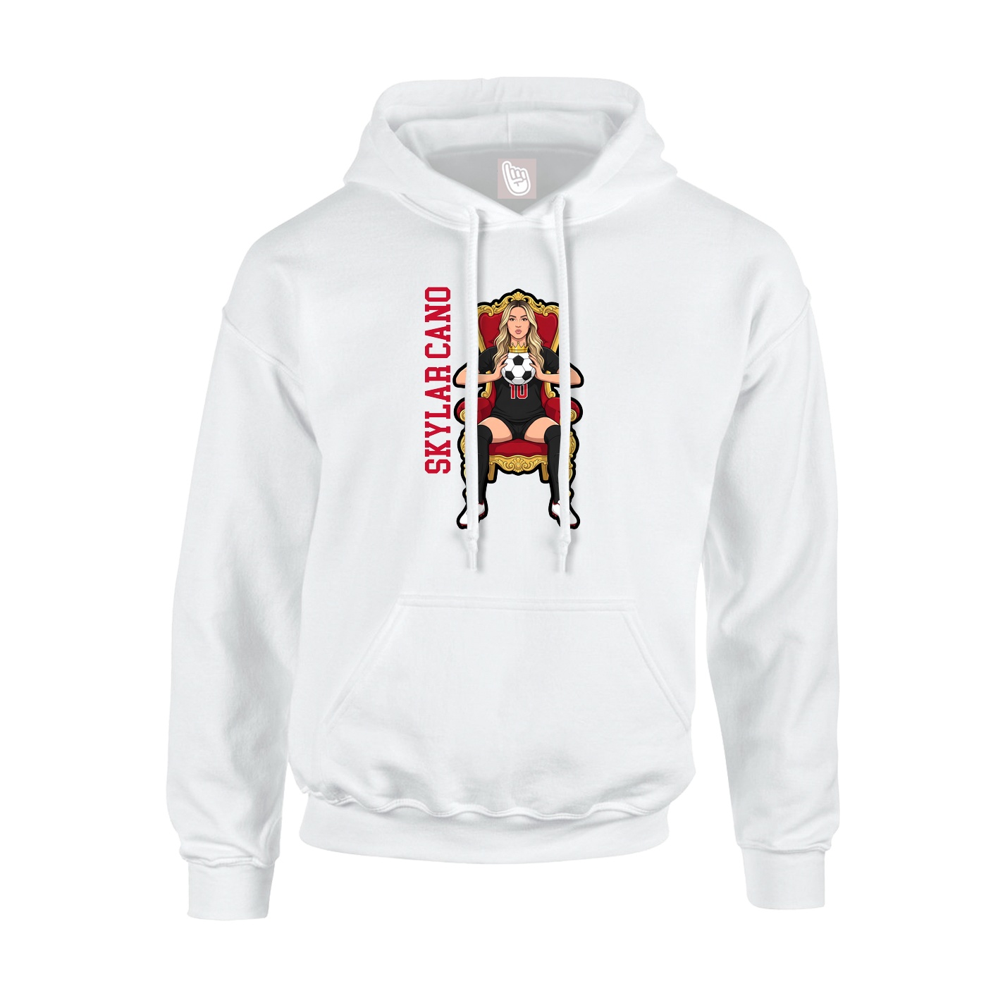 Hoodie — Name Vertical in White