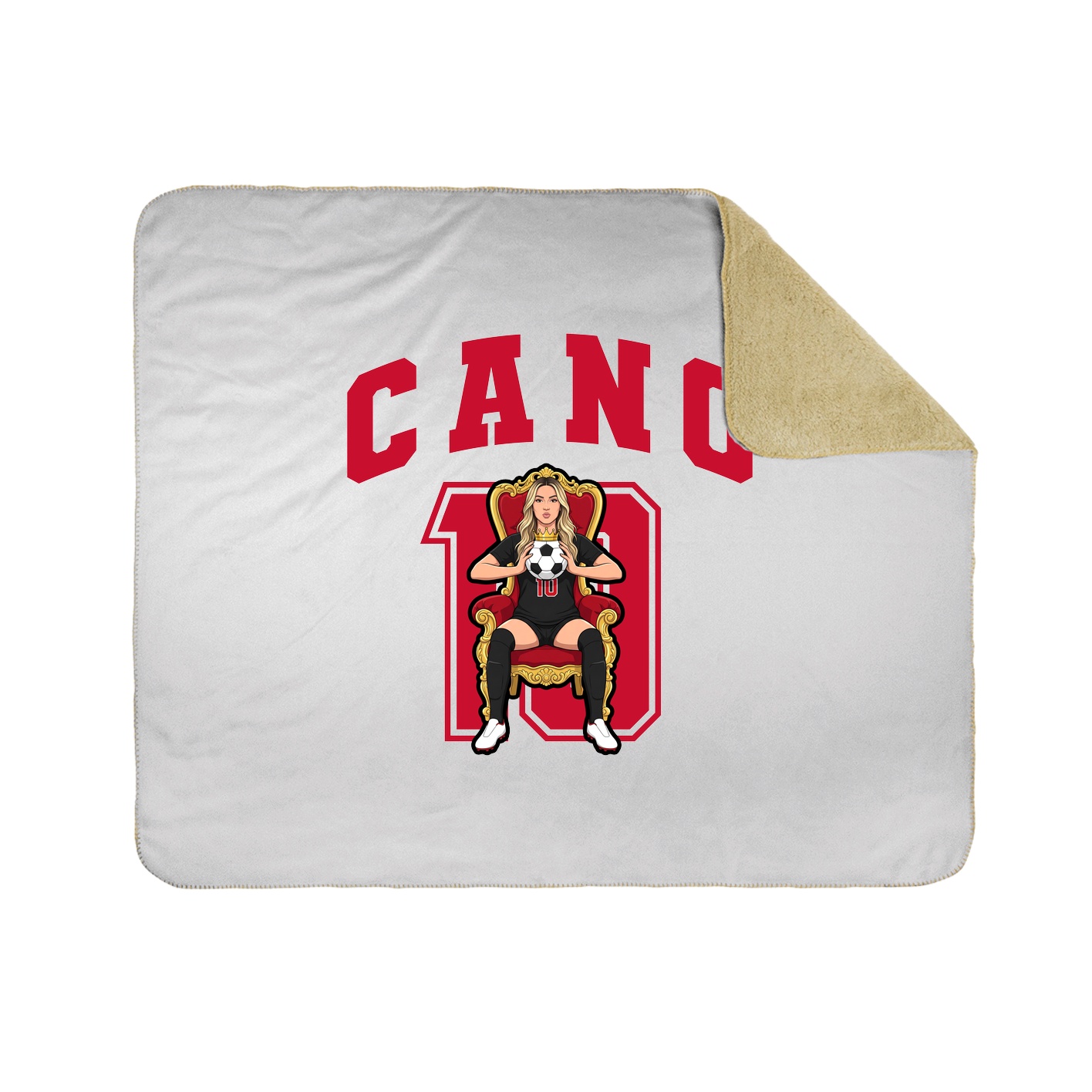 Throw Blanket — Number in White