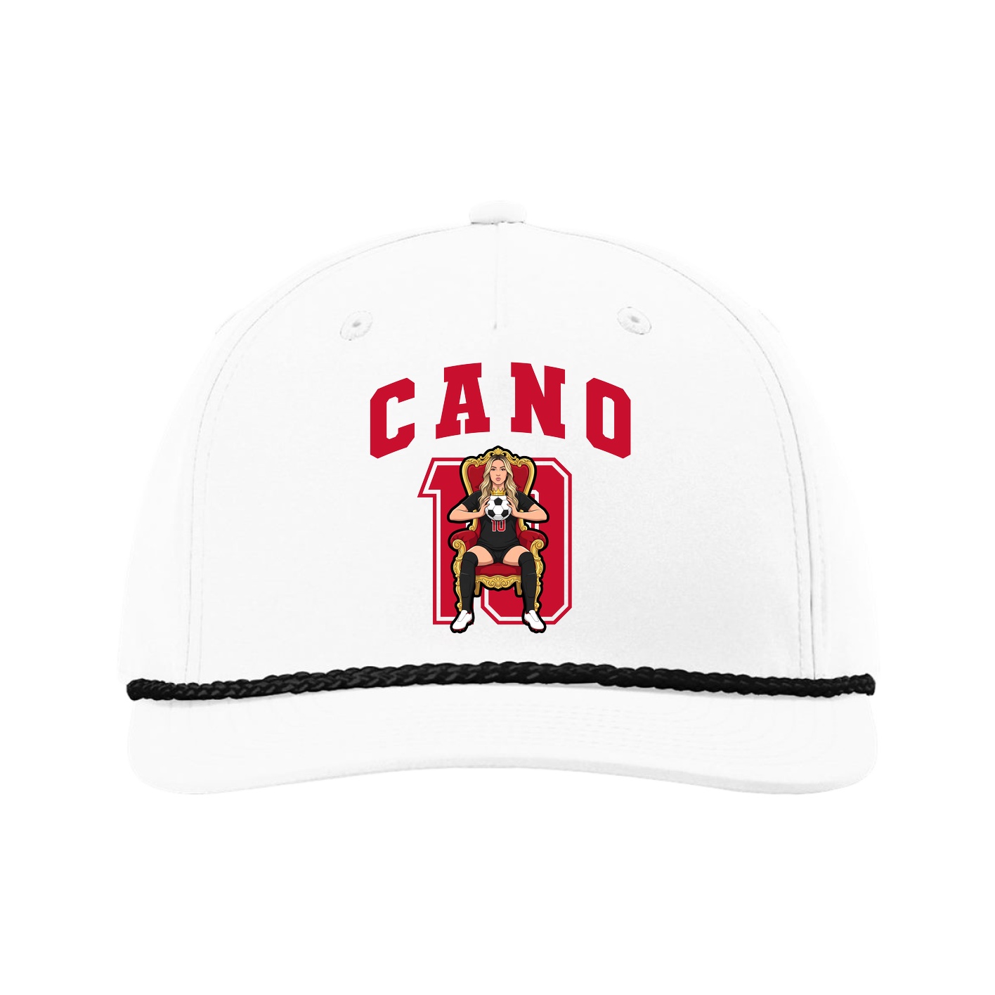 Five-Panel Classic Rope Cap — Number in White