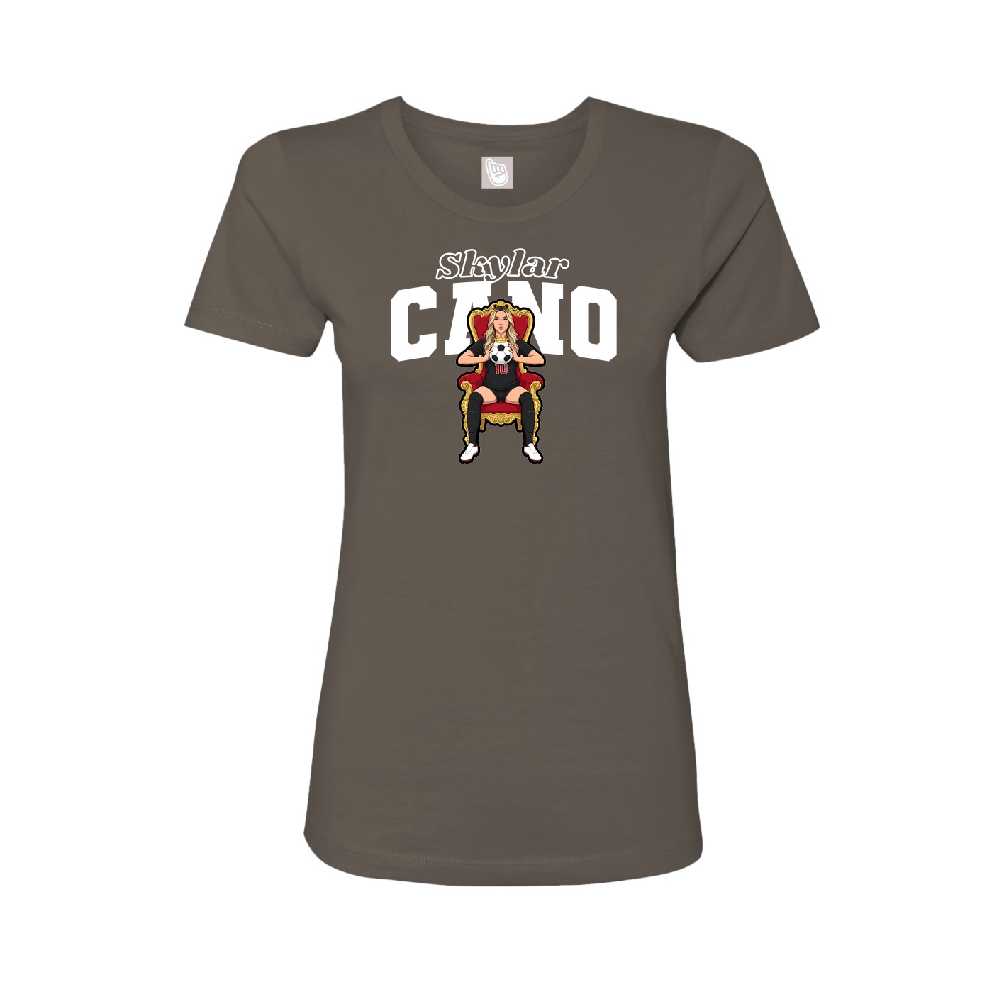Fitted Women's Tee — Name Arch in Grey