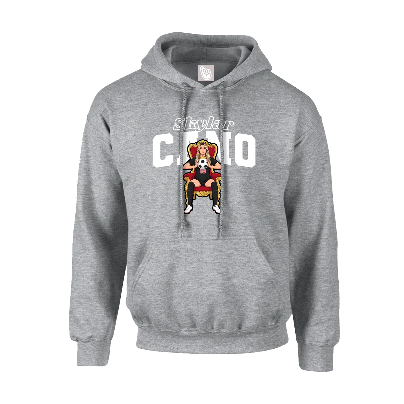 Hoodie — Name Arch in Grey