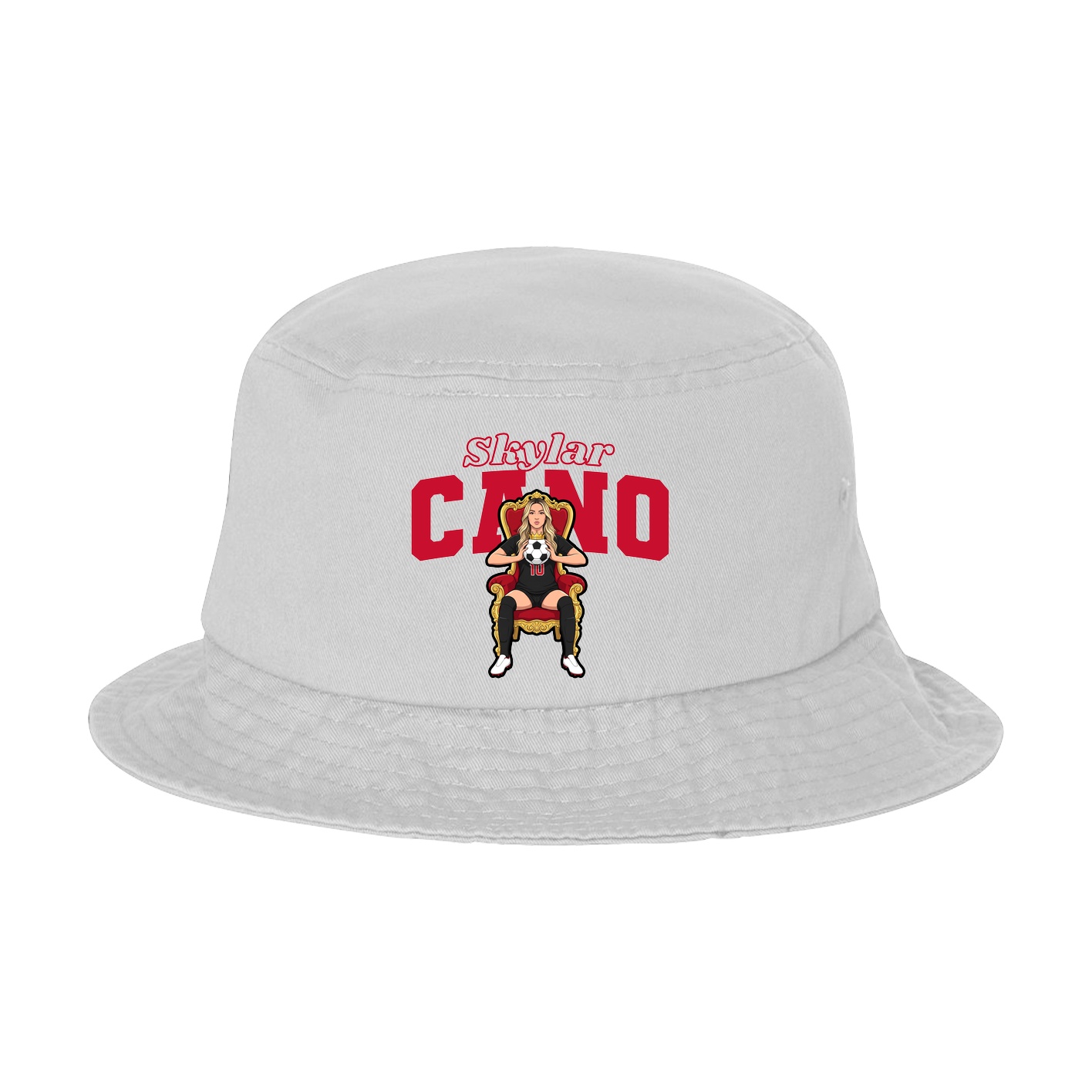 Bucket Cap — Name Arch in White