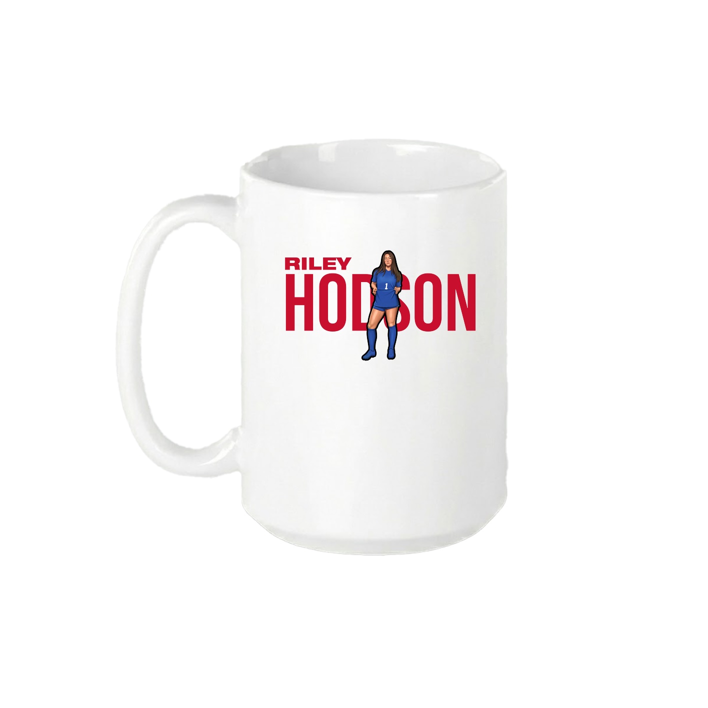 15oz Coffee Mug — Player Name in White