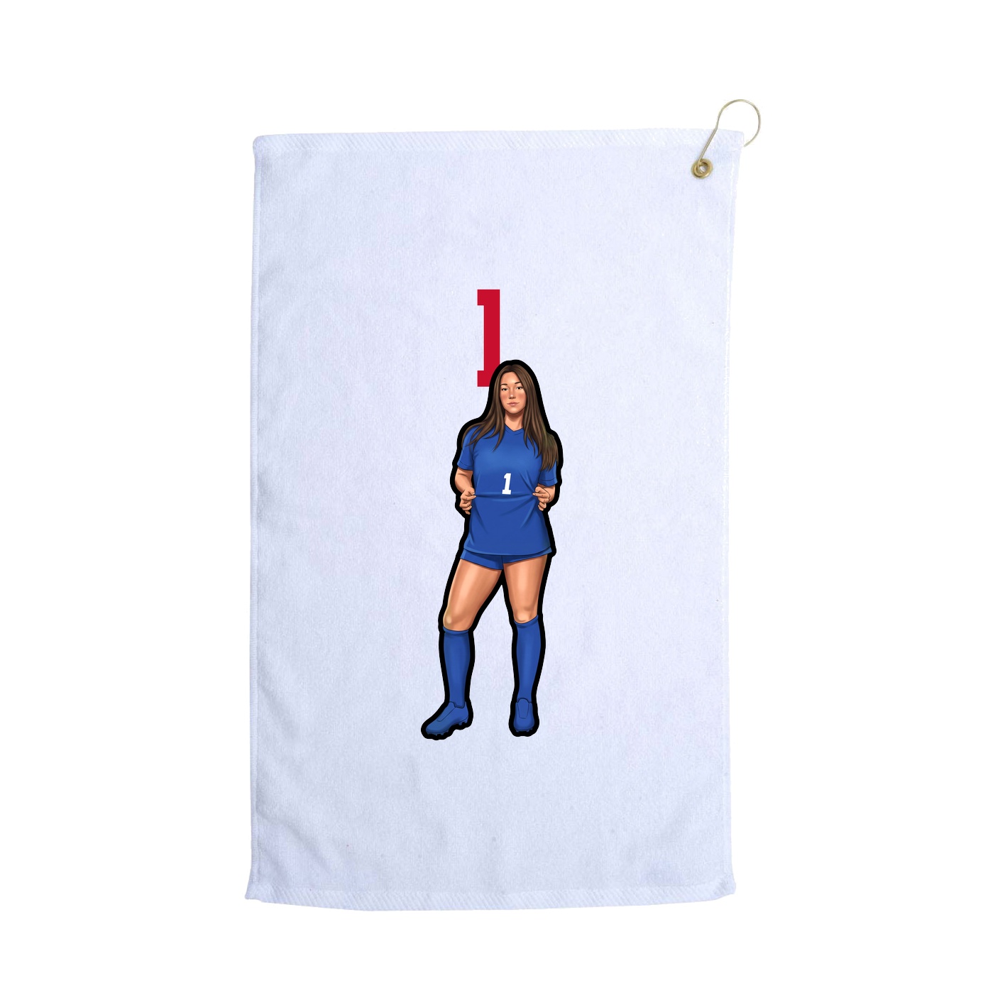 Golf Towel — Number Top in White