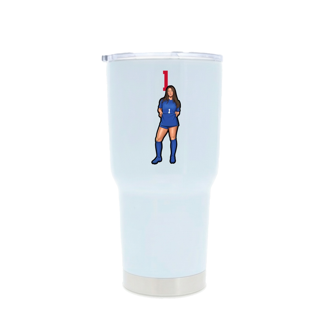 30oz Stainless Steel Tumbler — Number Top in White