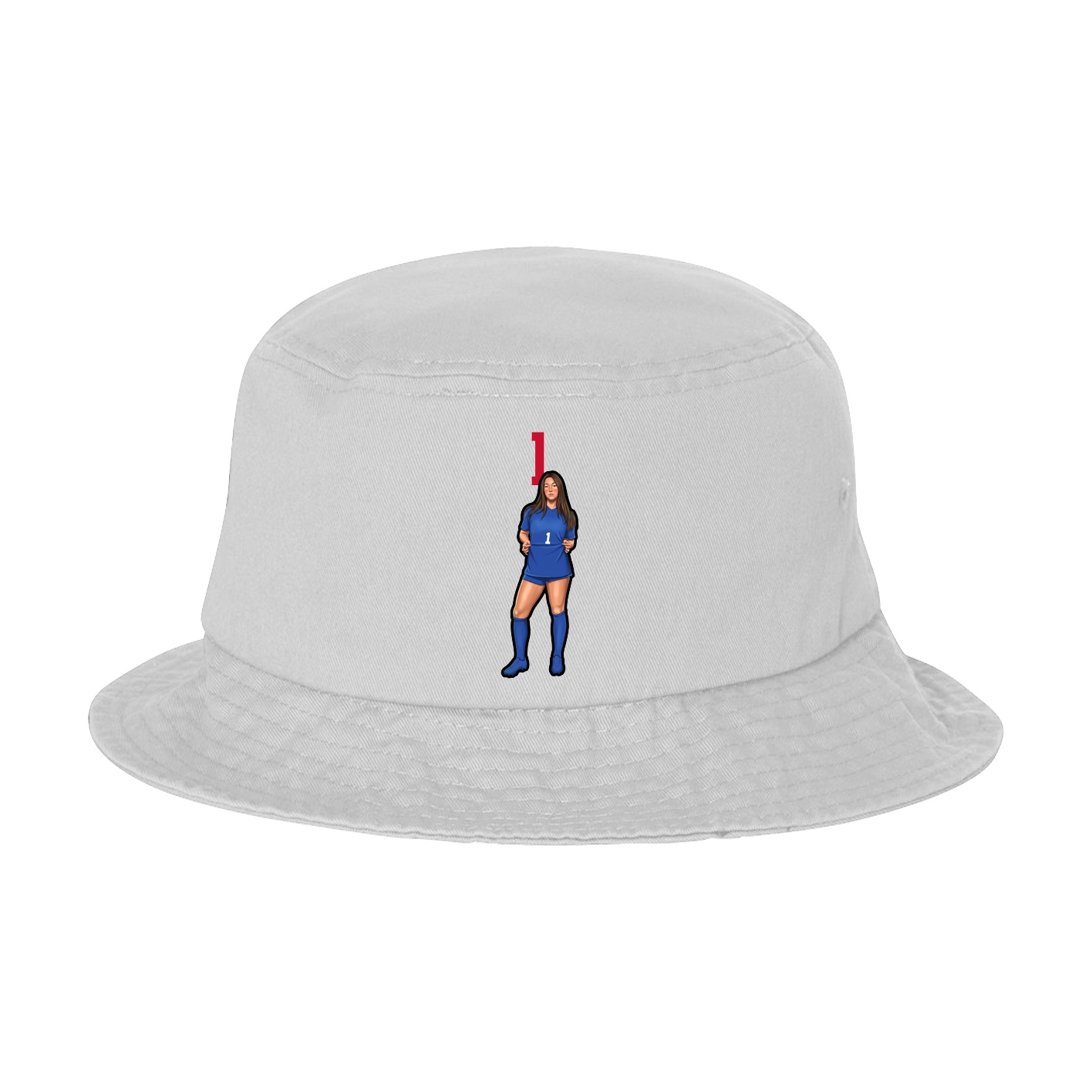 Bucket Cap — Number Top in White