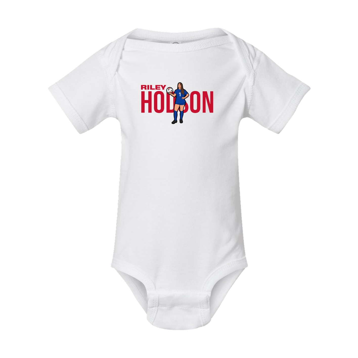 Baby Onesie — Player Name in White
