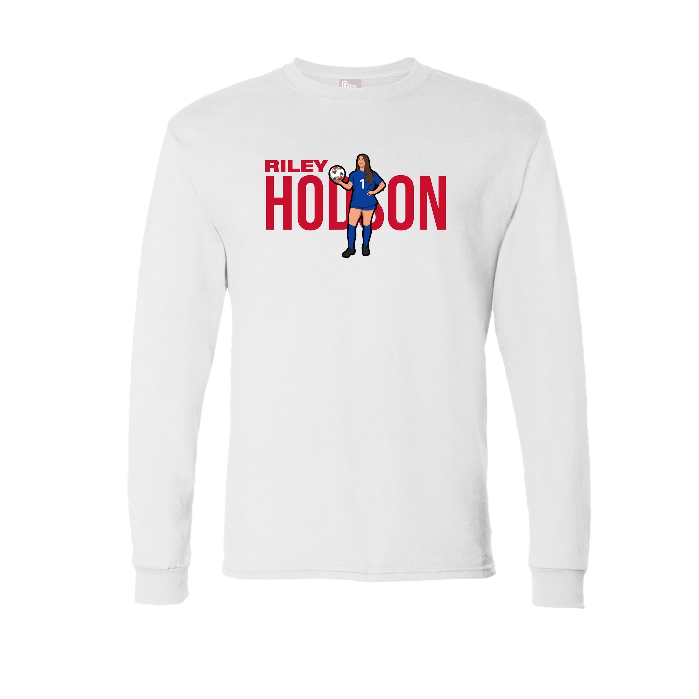 Long Sleeve Tee — Player Name in White