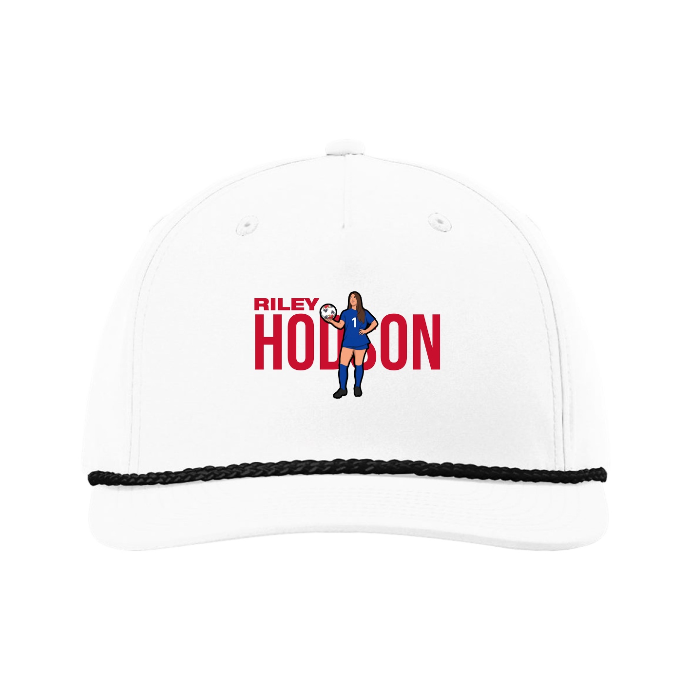 Five-Panel Classic Rope Cap — Player Name in White