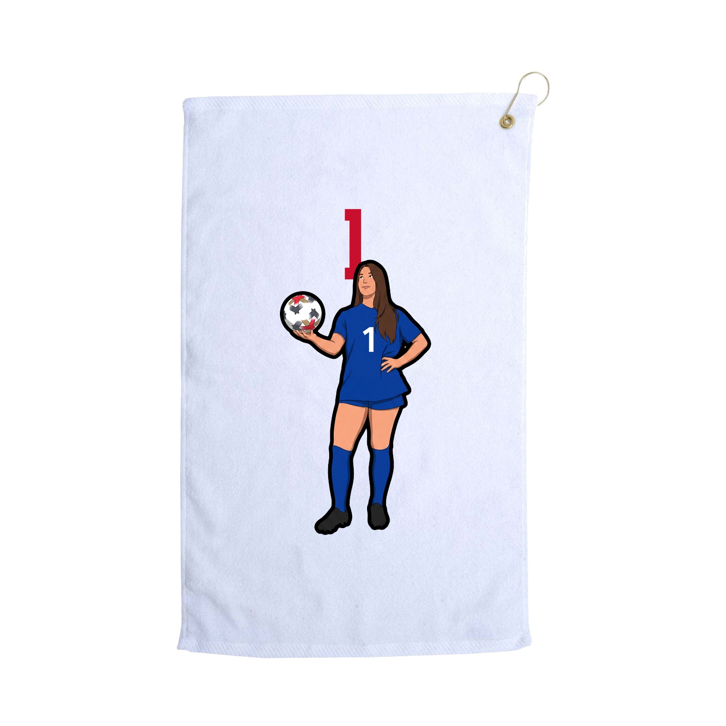 Golf Towel — Number Top in White