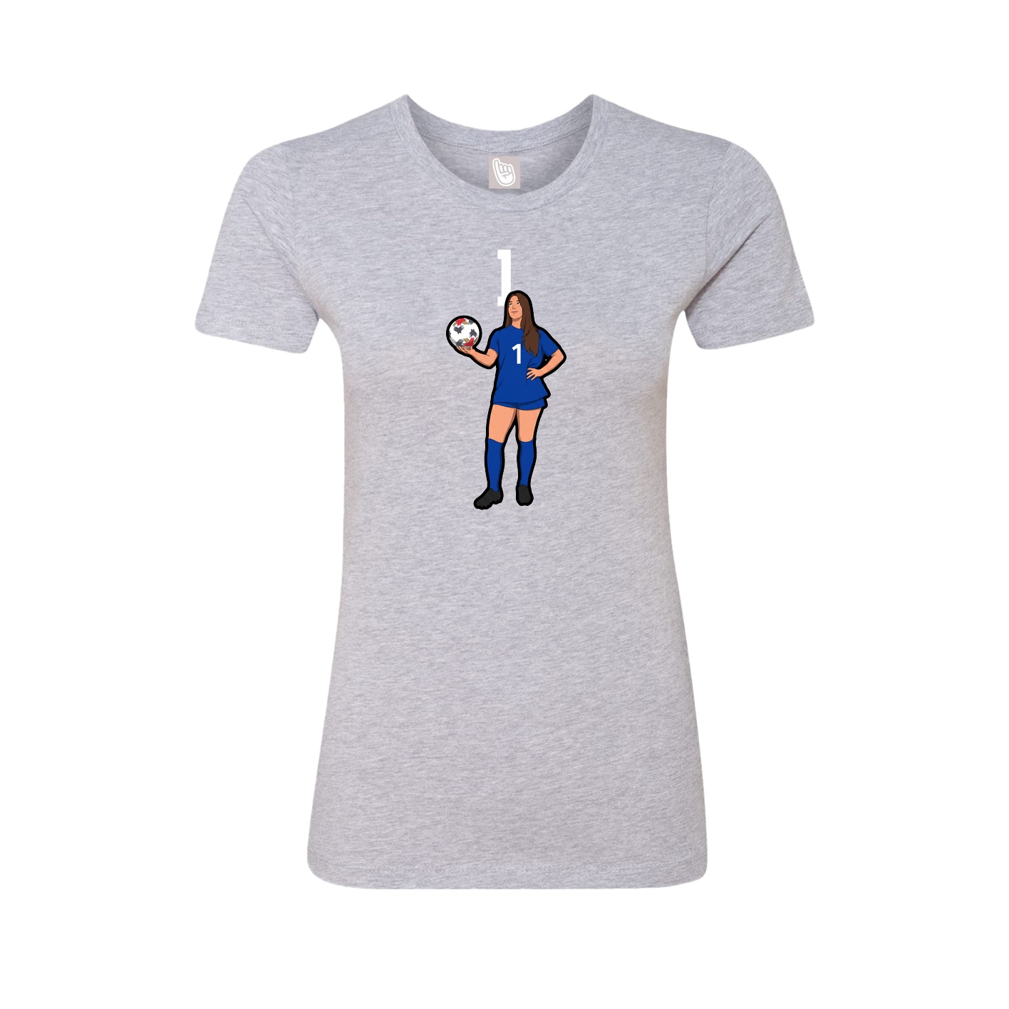 Fitted Women's Tee — Number Top in Grey