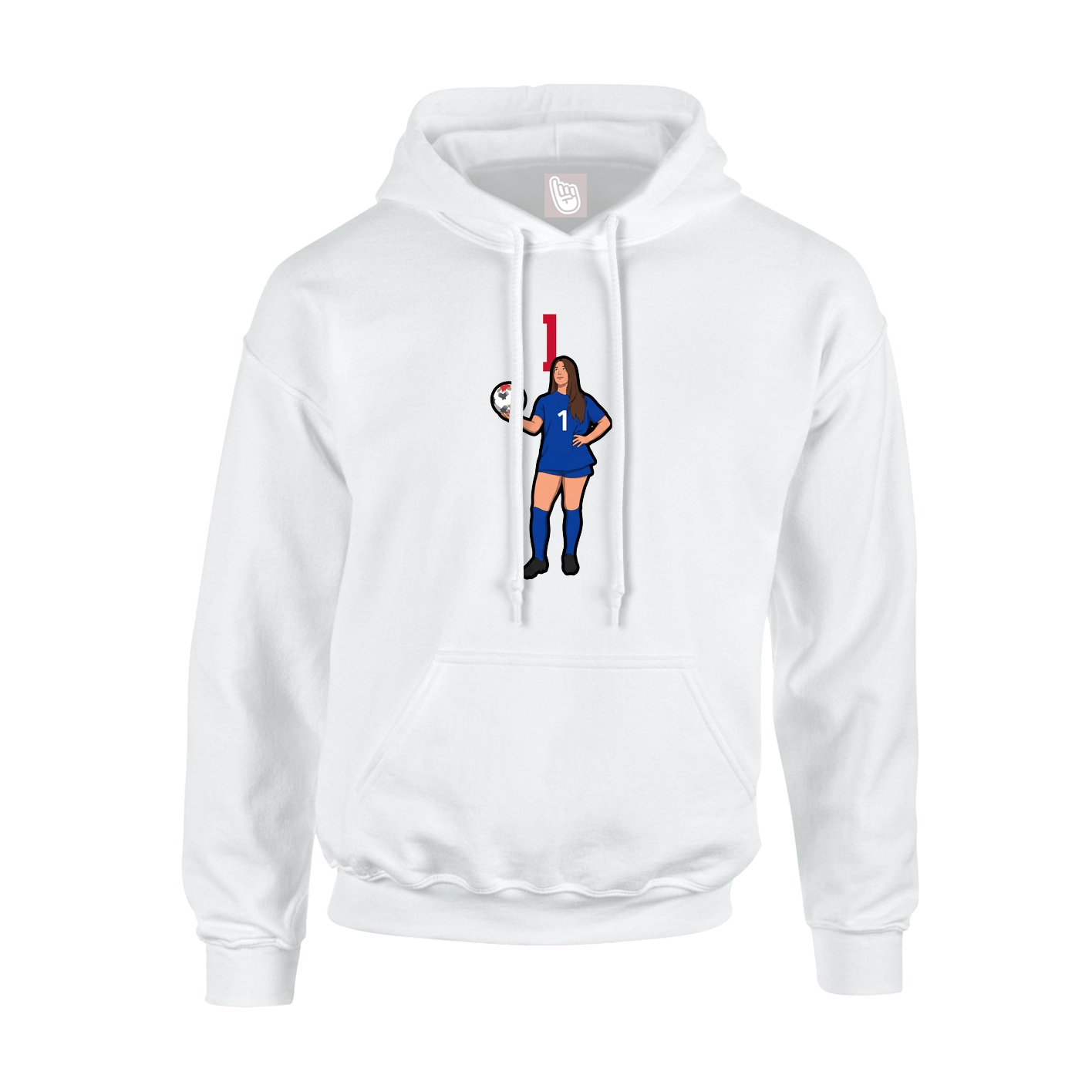 Youth Hoodie — Number Top in White