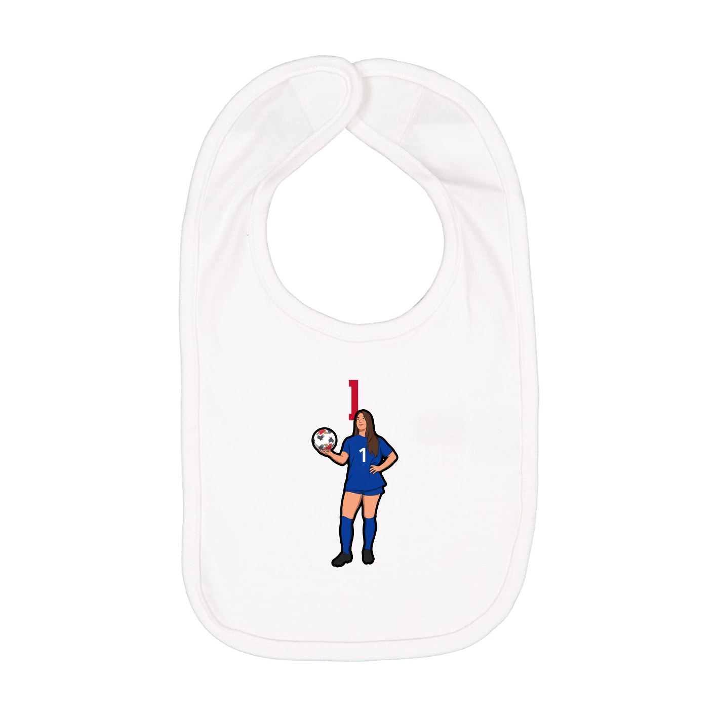Infant Bib — Number Top in White