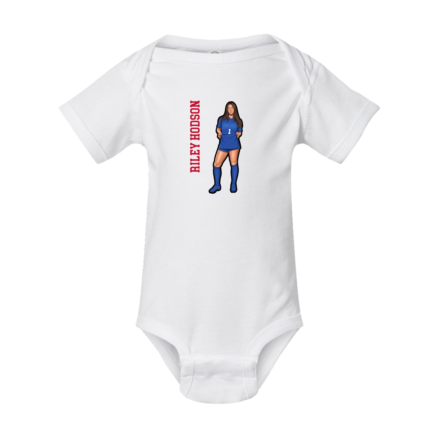 Baby Onesie — Name Vertical in White