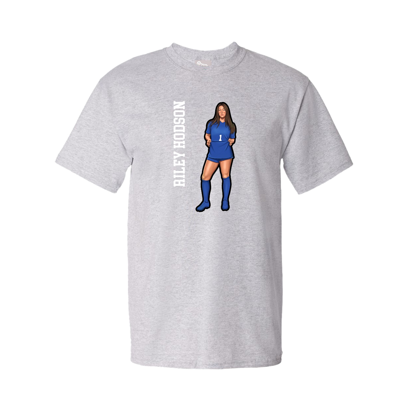 Tee — Name Vertical in Grey