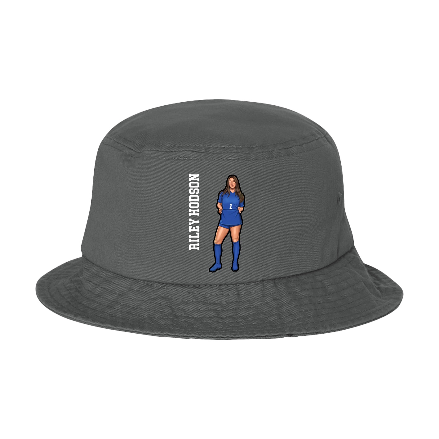 Bucket Cap — Name Vertical in Grey