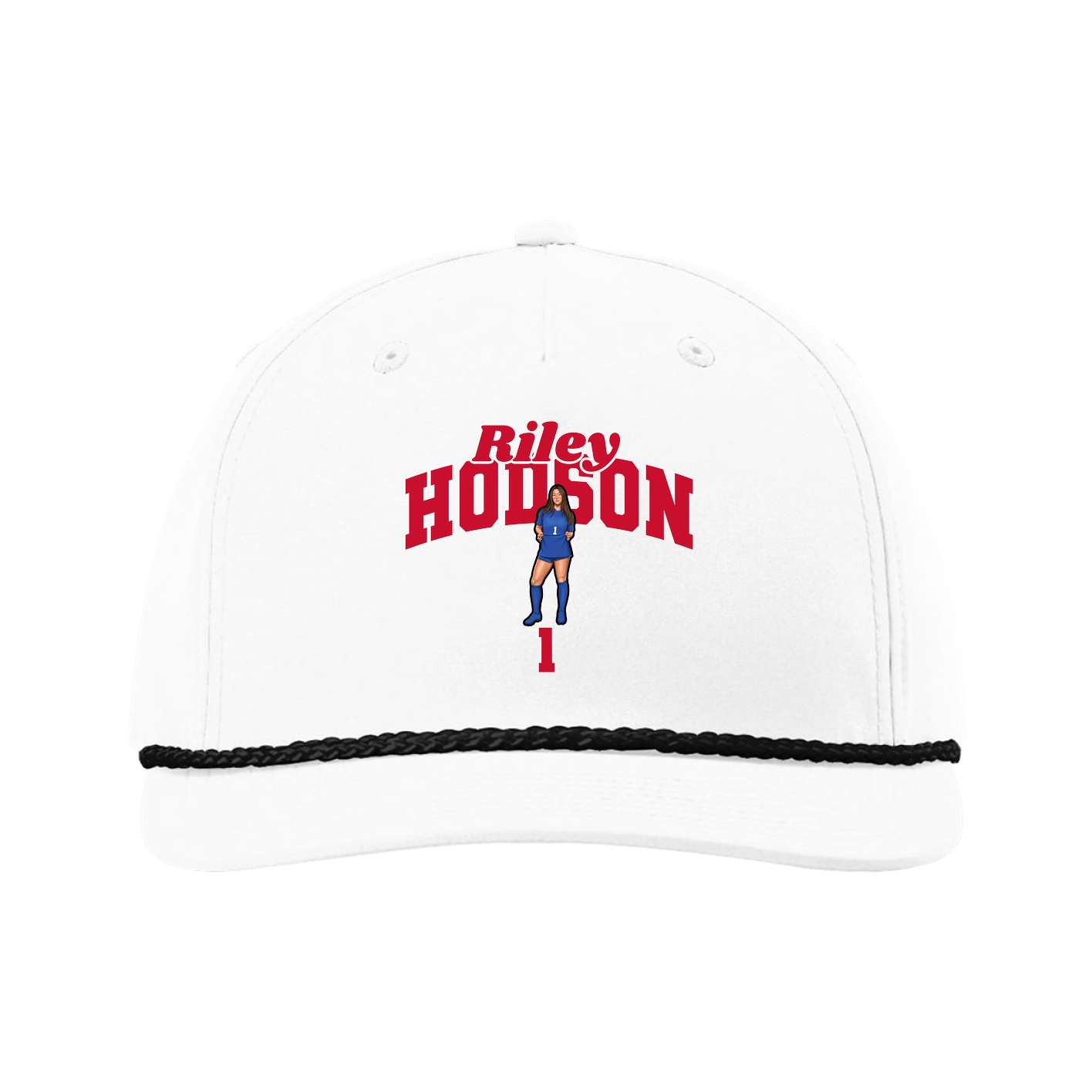 Five-Panel Classic Rope Cap — Signature Arch in White