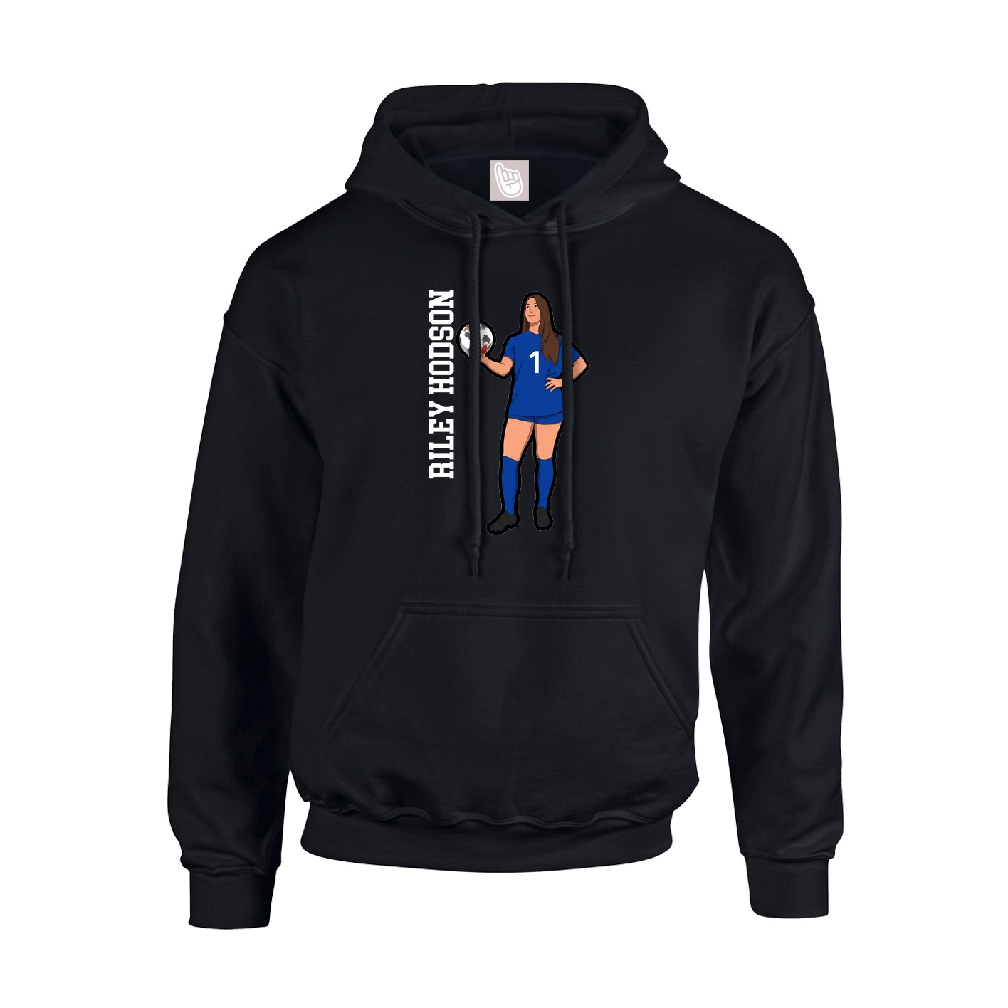 Youth Hoodie — Name Vertical in Black