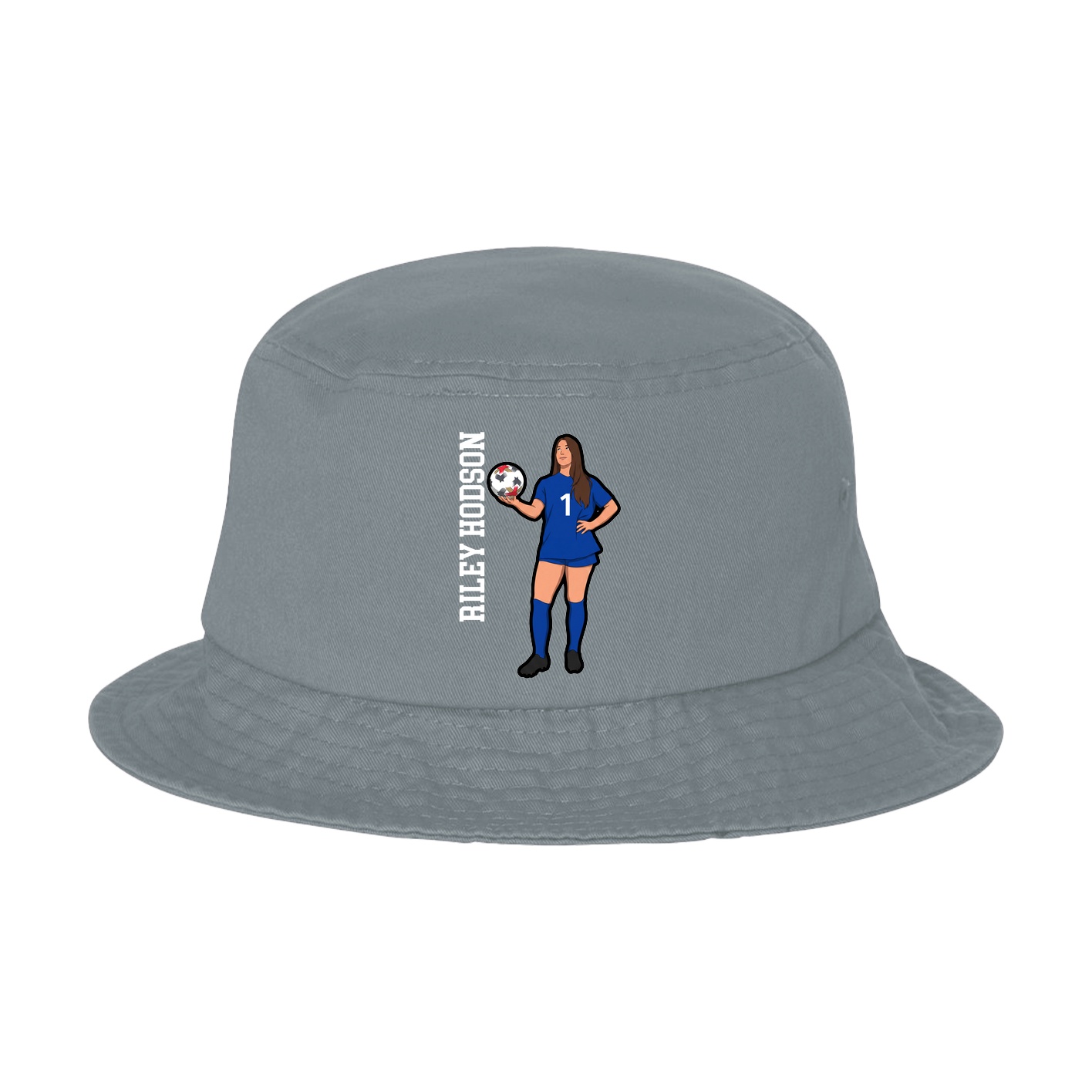 Bucket Cap — Name Vertical in Grey