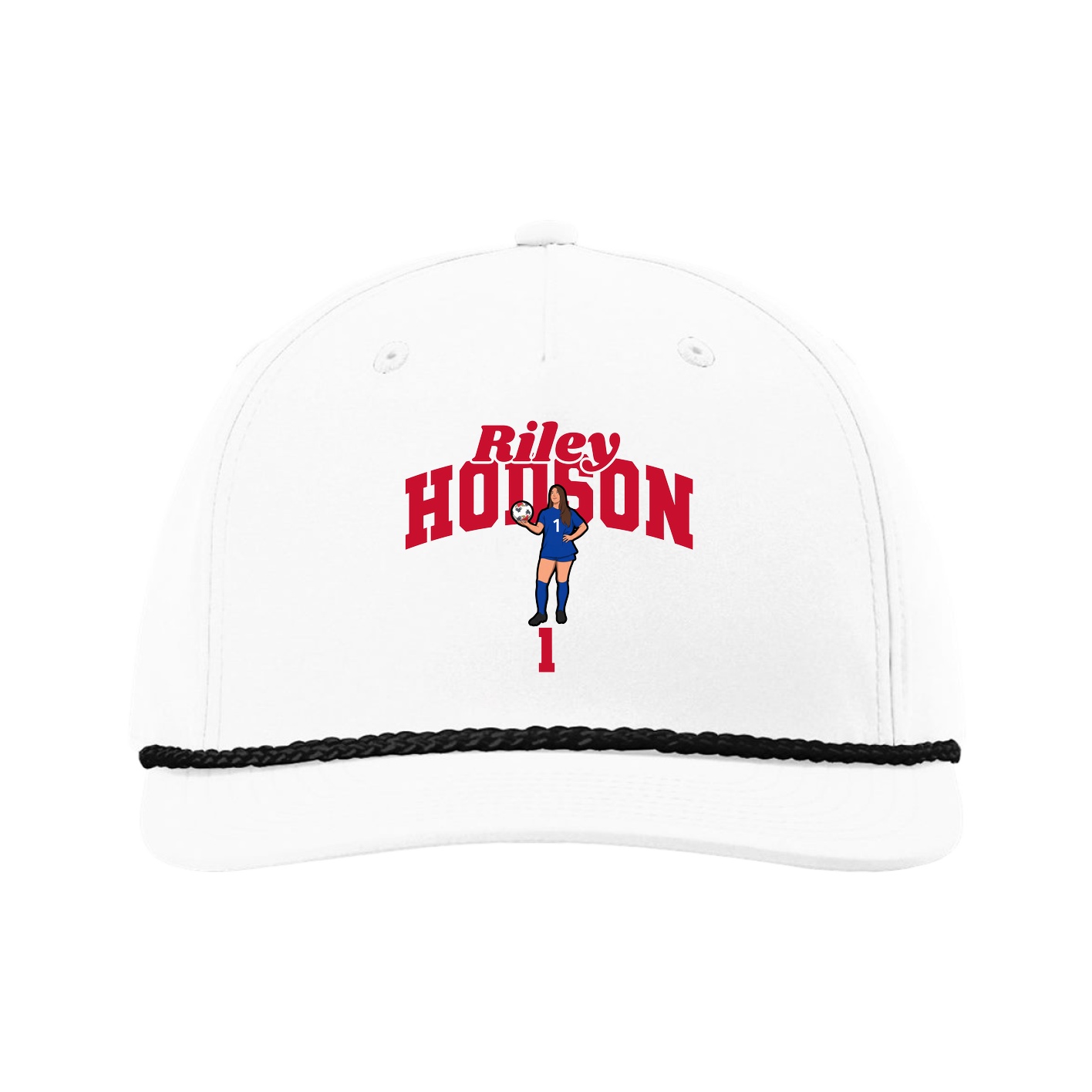 Five-Panel Classic Rope Cap — Signature Arch in White