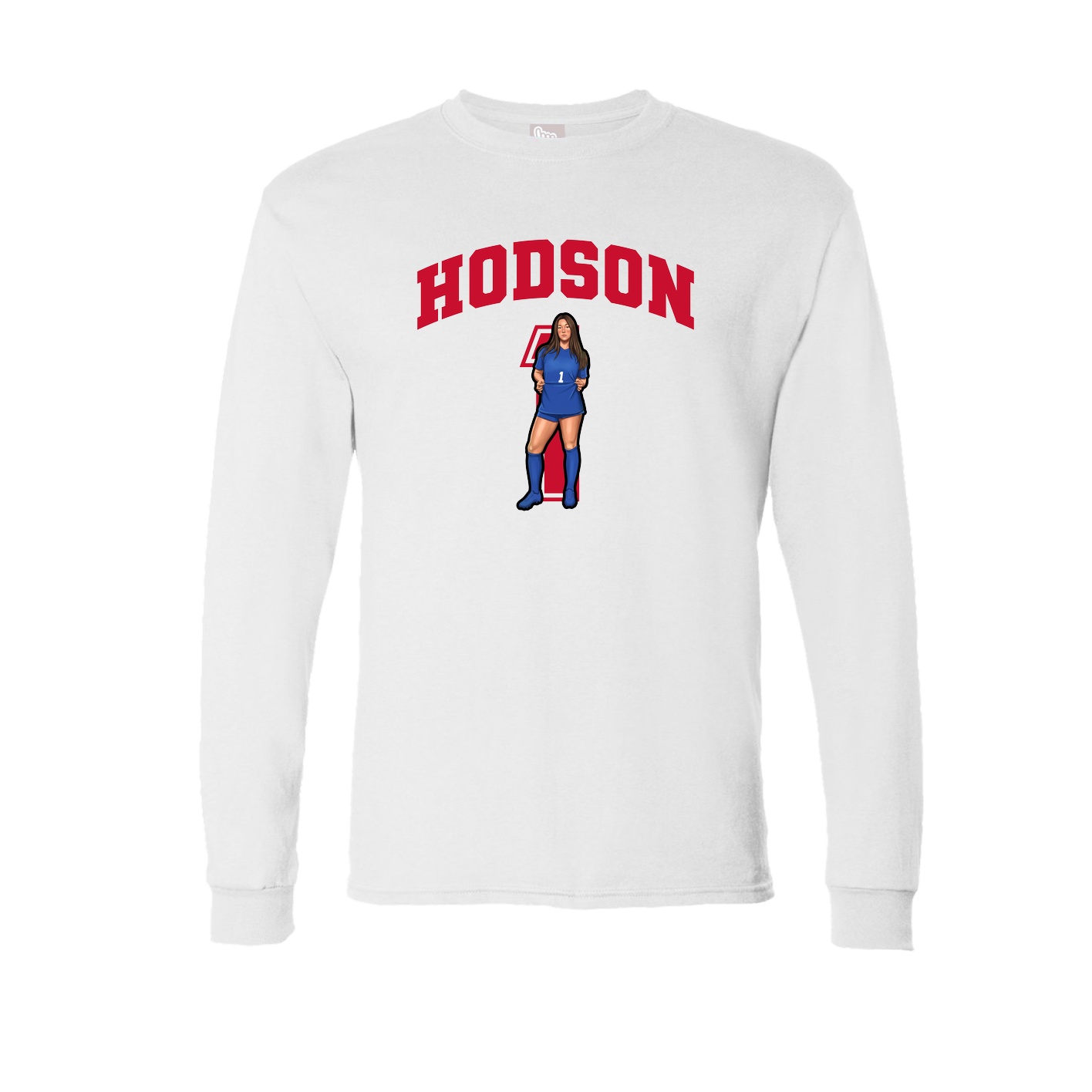 Long Sleeve Tee — Number in White