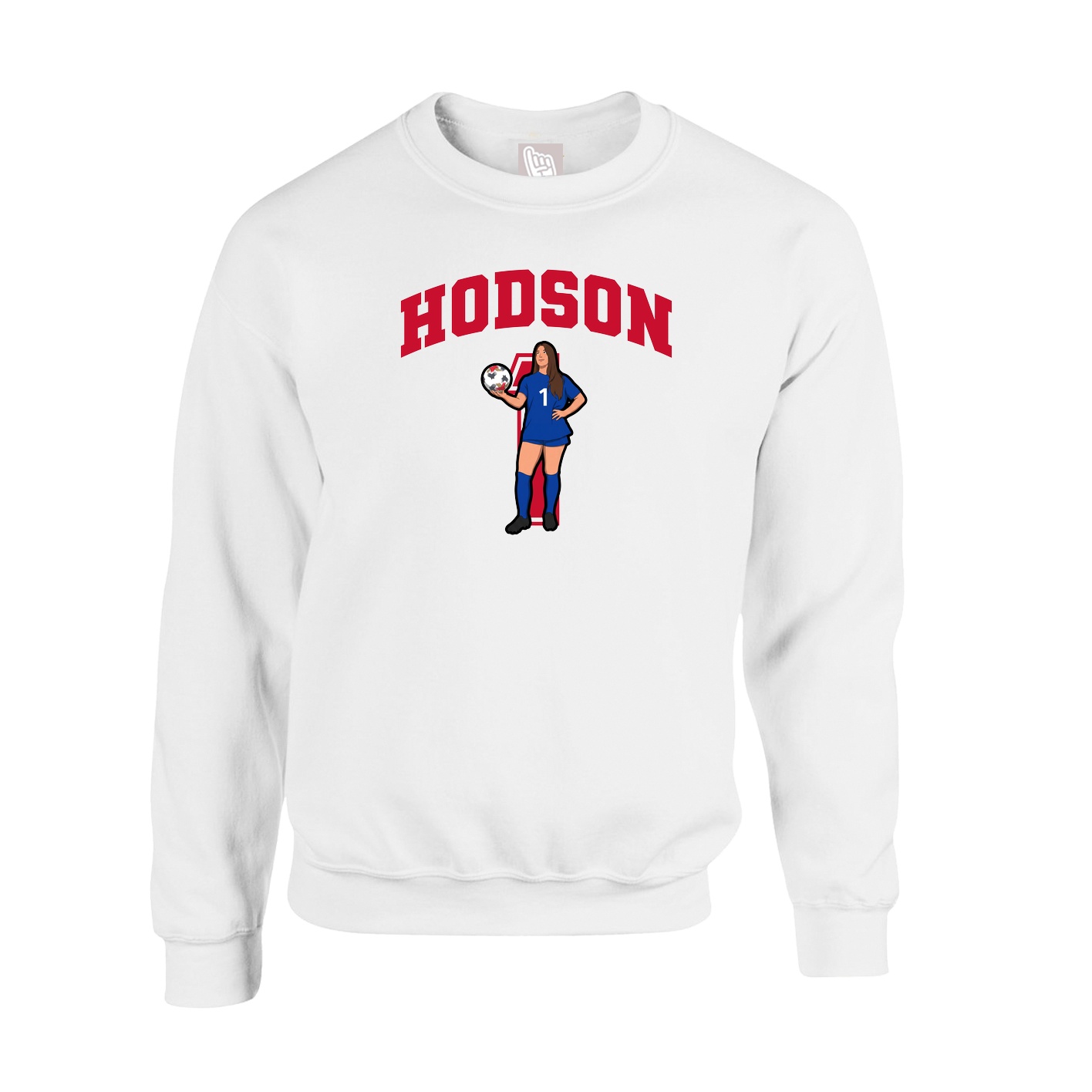 Fleece Crew — Number in White