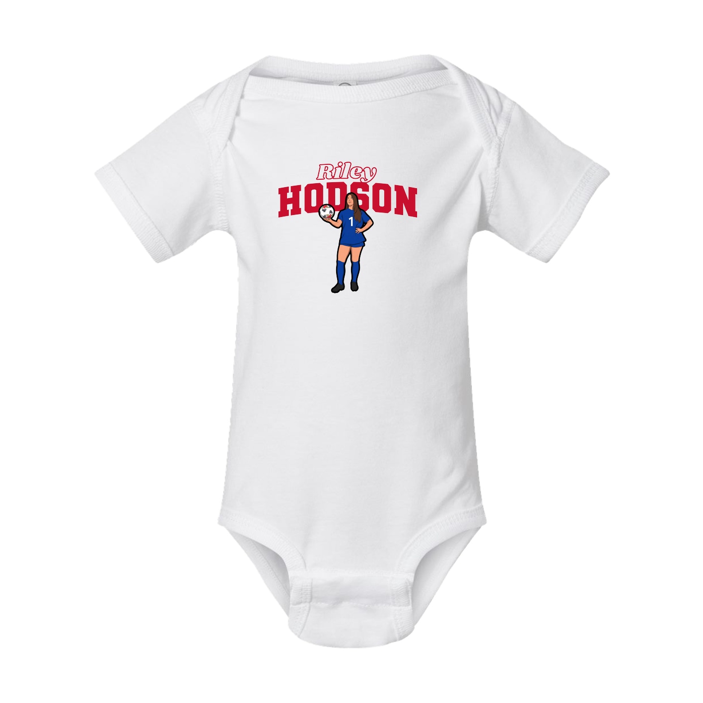 Baby Onesie — Name Arch in White