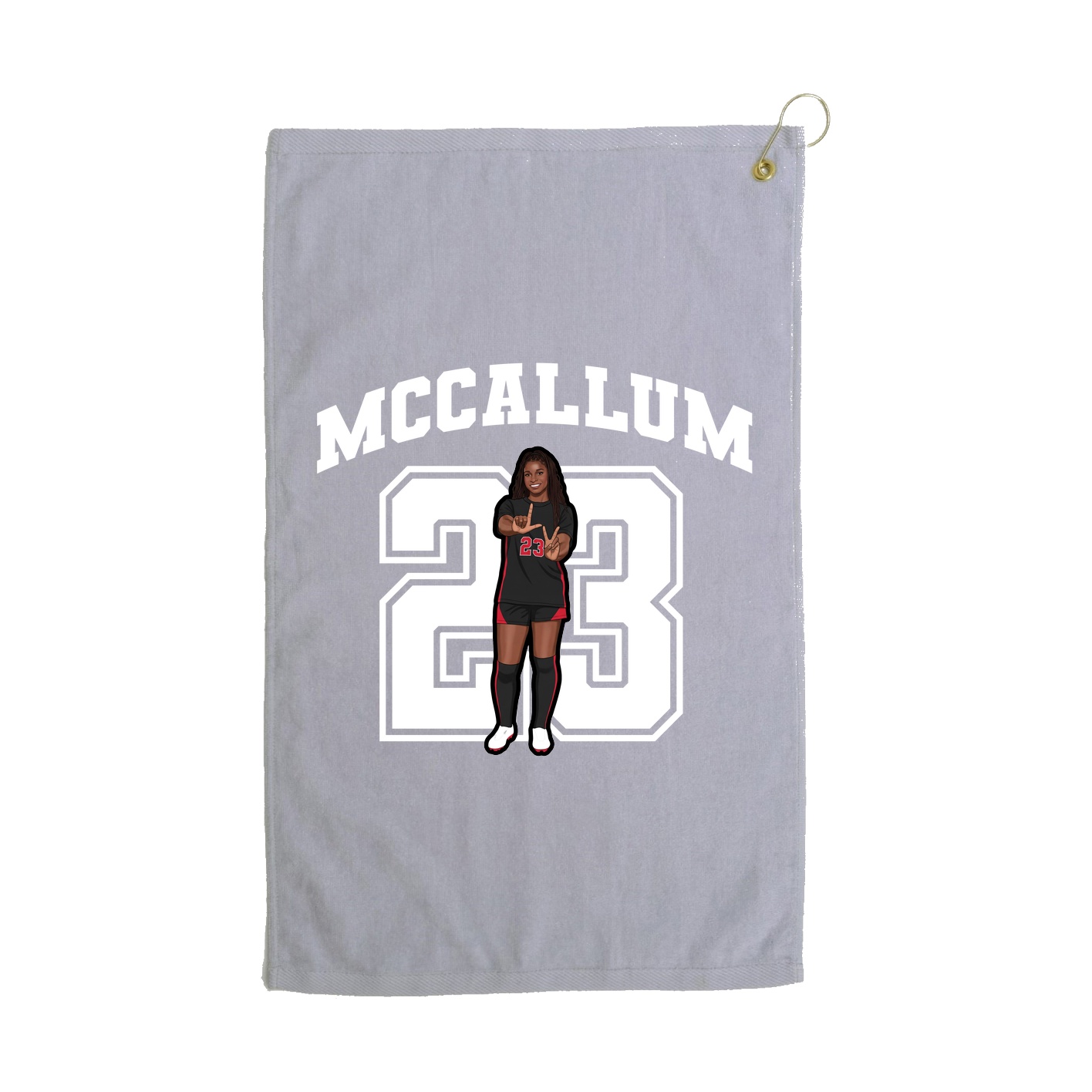 Golf Towel — Number in Grey