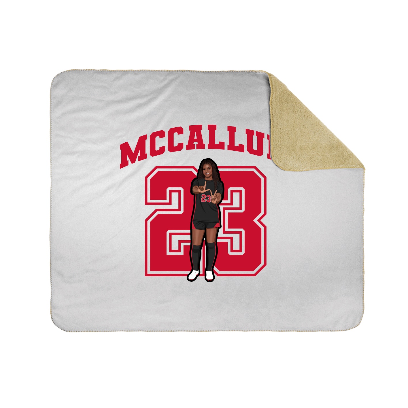 Throw Blanket — Number in White
