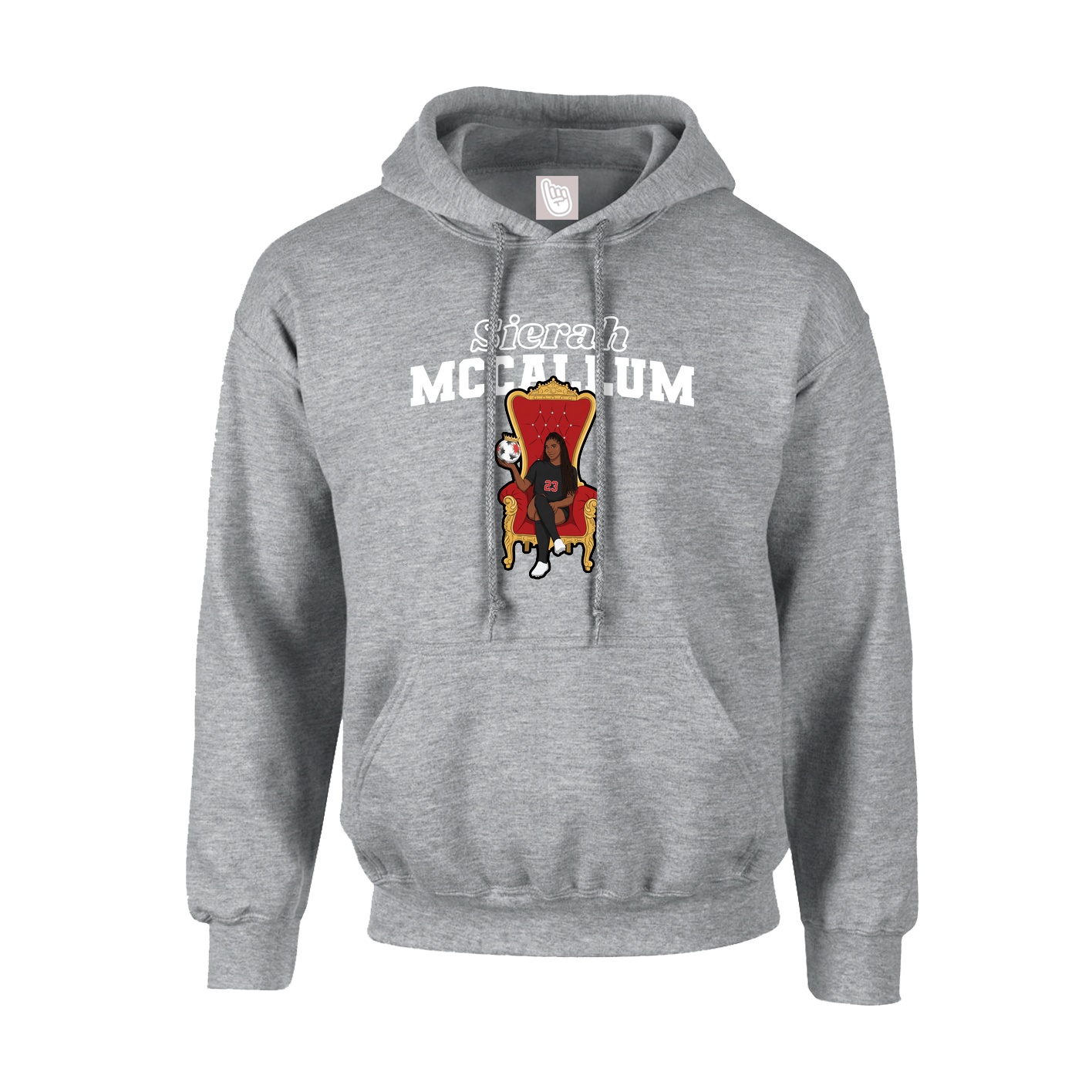 Youth Hoodie — Name Arch in Grey