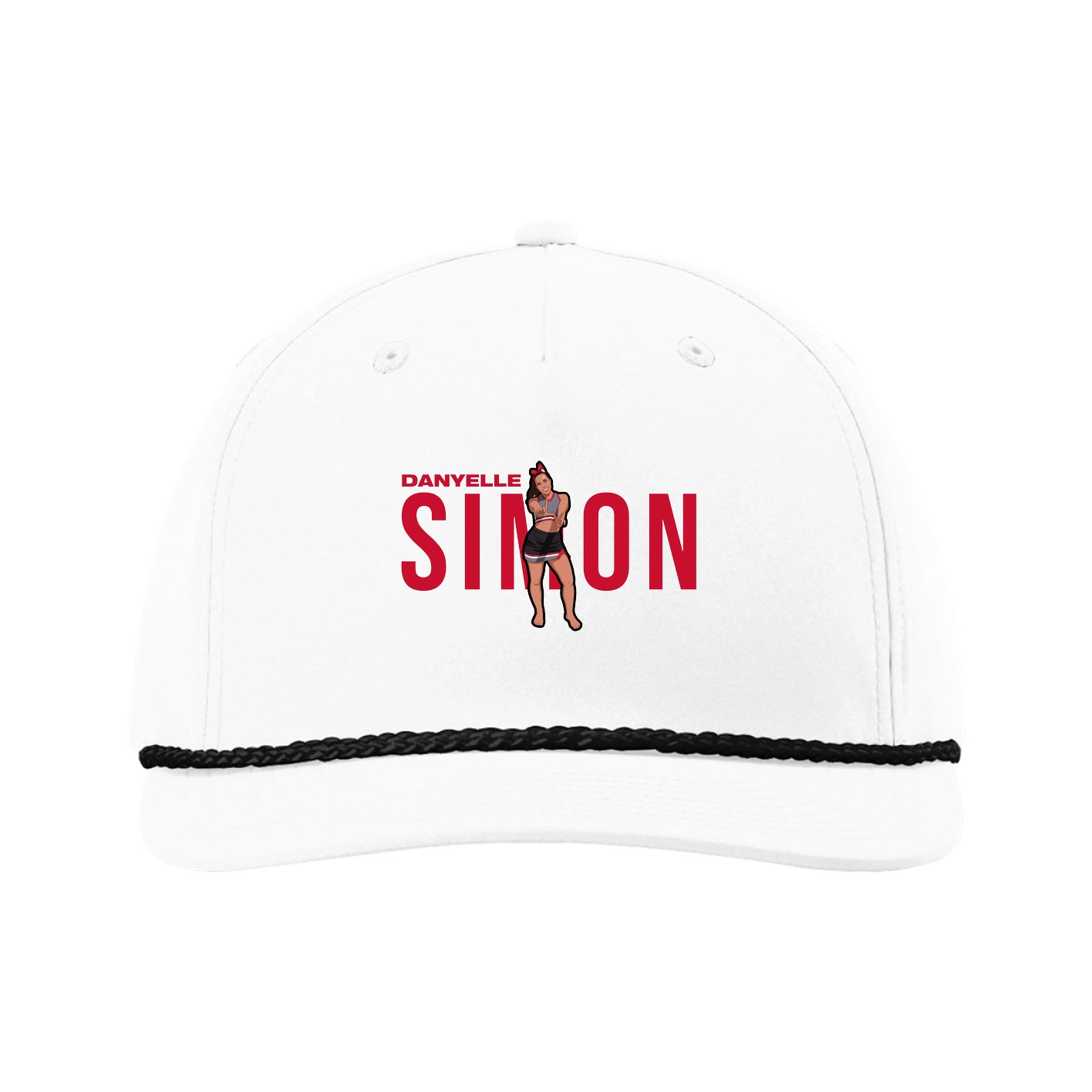 Five-Panel Classic Rope Cap — Player Name in White