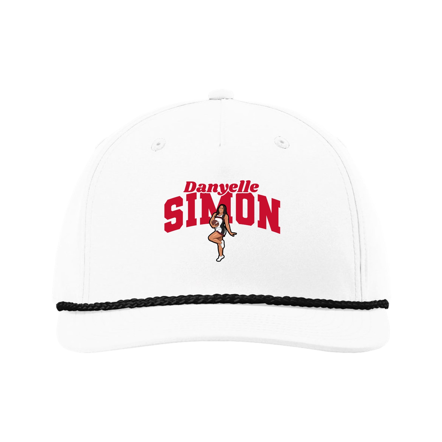 Five-Panel Classic Rope Cap — Signature Arch in White